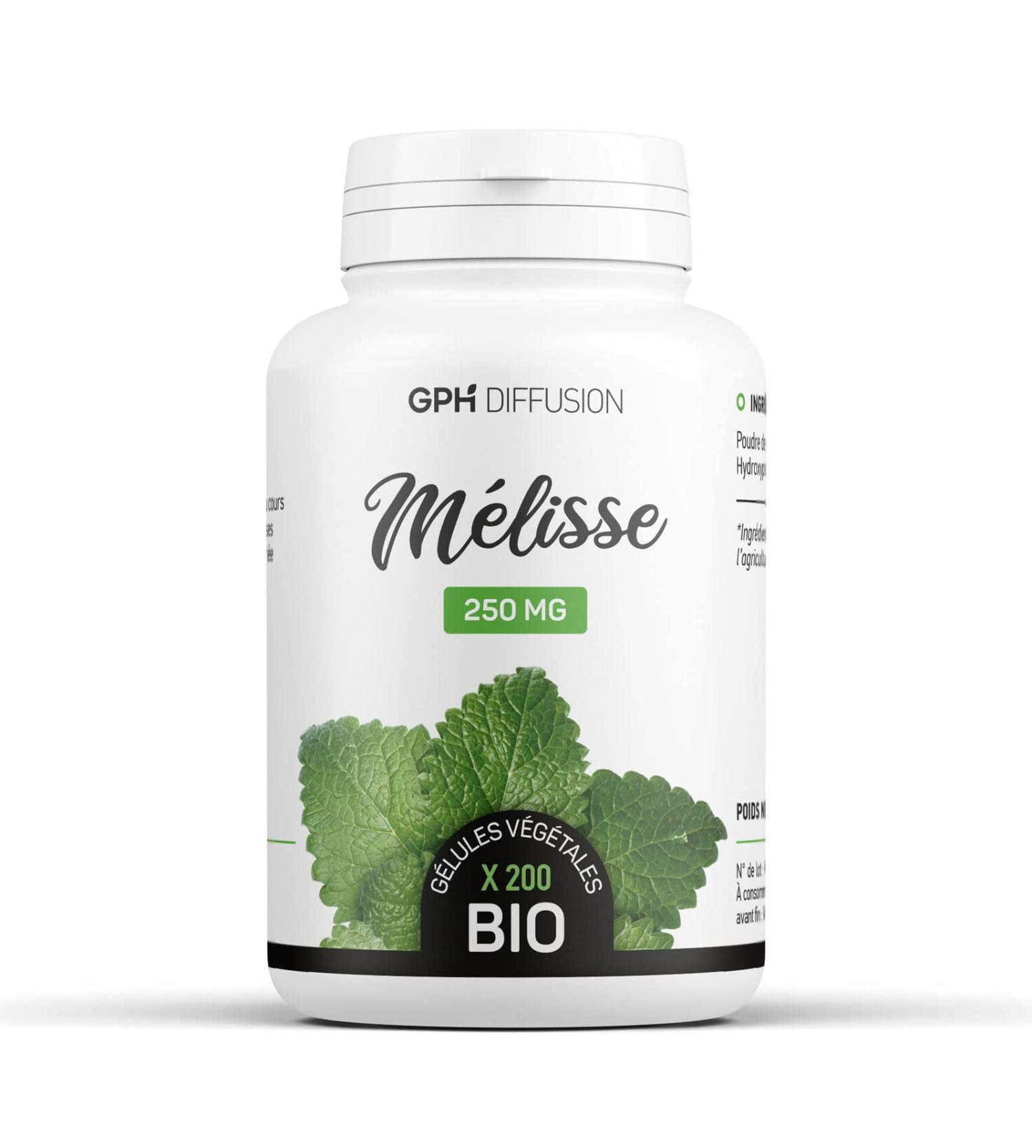 Lemon Balm Organic 250 mg - 200 Vegetable Capsules - Buy Online on GoSupps.com