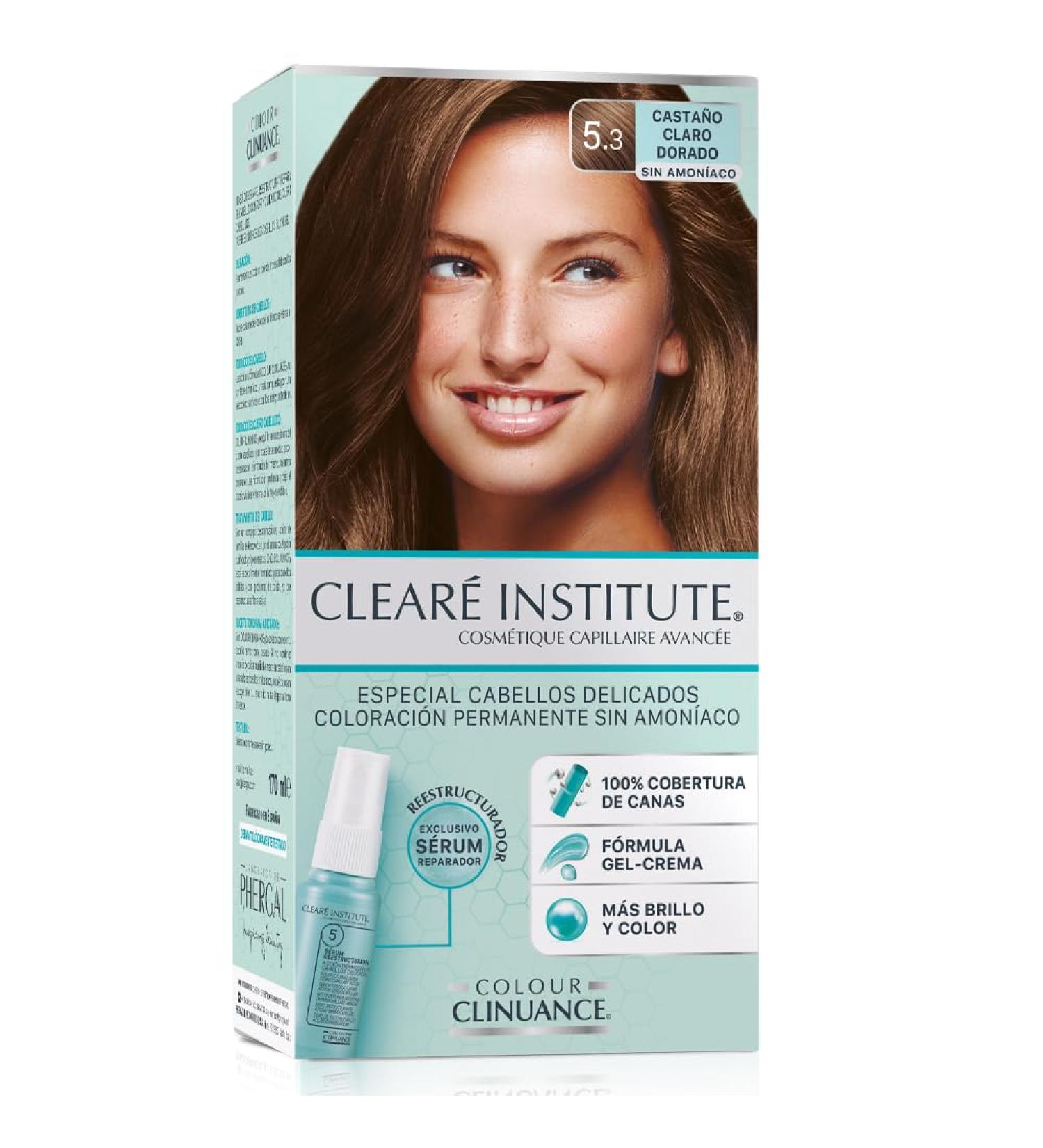 Cleare Institute Color Clinuance Permanent Coloring Delicate Hair Without Ammonia More Brightness Intense Color 100 Coverage 53 Golden Light Chestnut 170 ml - Buy Online on GoSupps.com