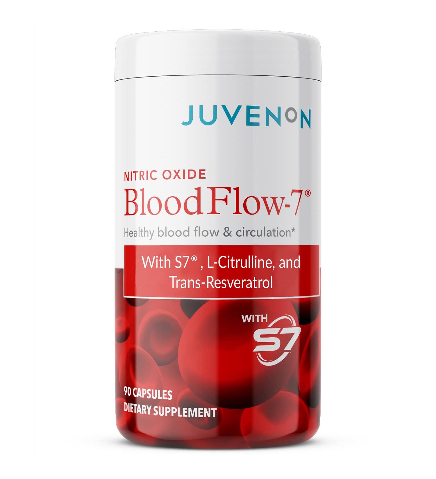 Nitric Oxide Blood Flow-7 Supplement with L Arginine & L Citrulline - 90 Capsules for Healthy Aging & Heart Health - Nitric Oxide Booster Pills for Men & Women - 90 Count - Buy Online on GoSupps.com