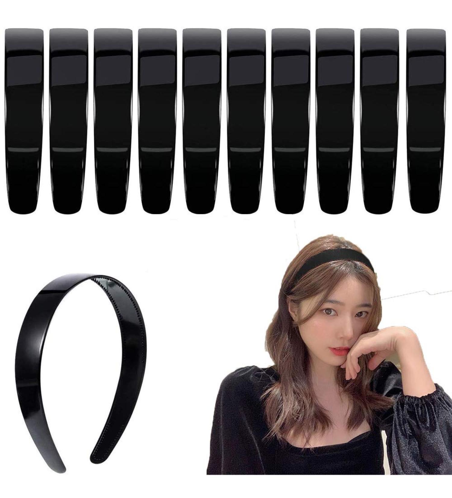 20Pieces 1 Inch Wide Hard Plastic Headband Plain craft Headband Plastic Hairband for DIY Hair accessories Women Girl Black - Buy Online on GoSupps.com