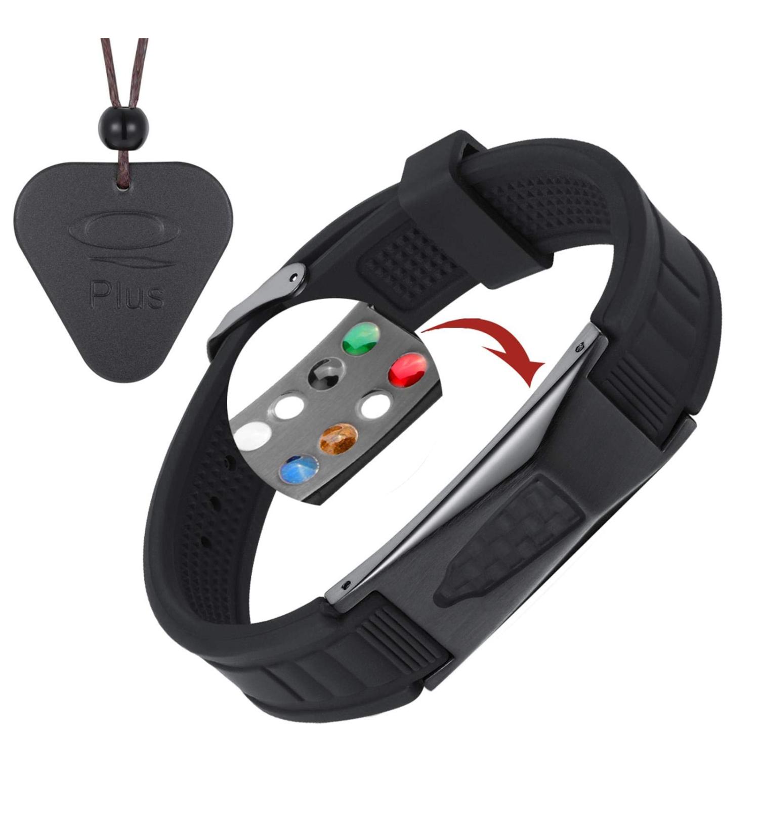 EMF Protection Bracelet 7 in 1 for Joint Pain Relief | Anti Radiation Jewelry for Men and Women - Black - Buy Online on GoSupps.com