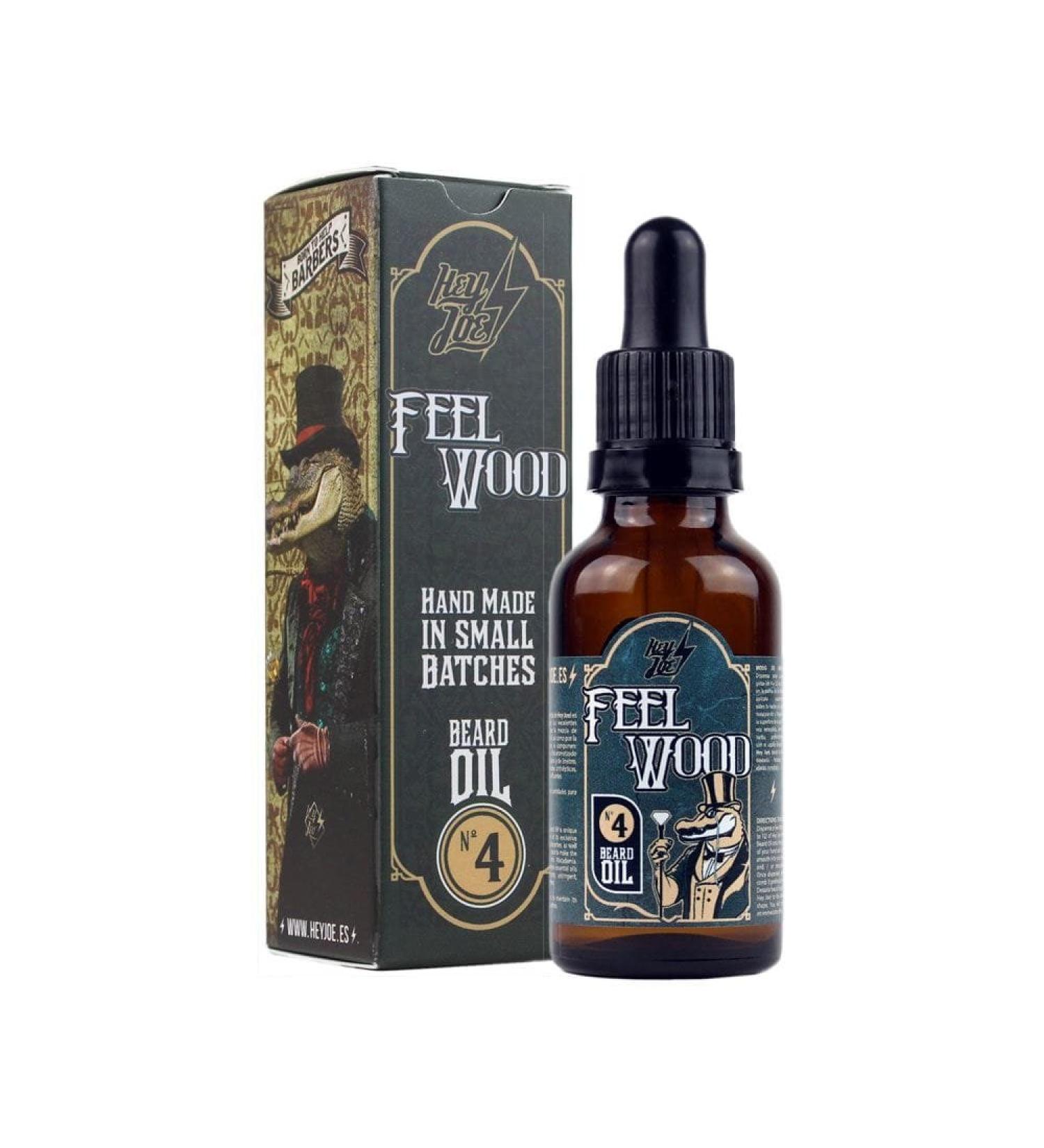 HEY JOE! - Feel Wood No. 4 Beard Oil | Refreshing Natural Beard Oil for Men with Cedarwood and Juniper Aroma - Beard Care for a Healthy Beard - 30ml - Buy Online on GoSupps.com