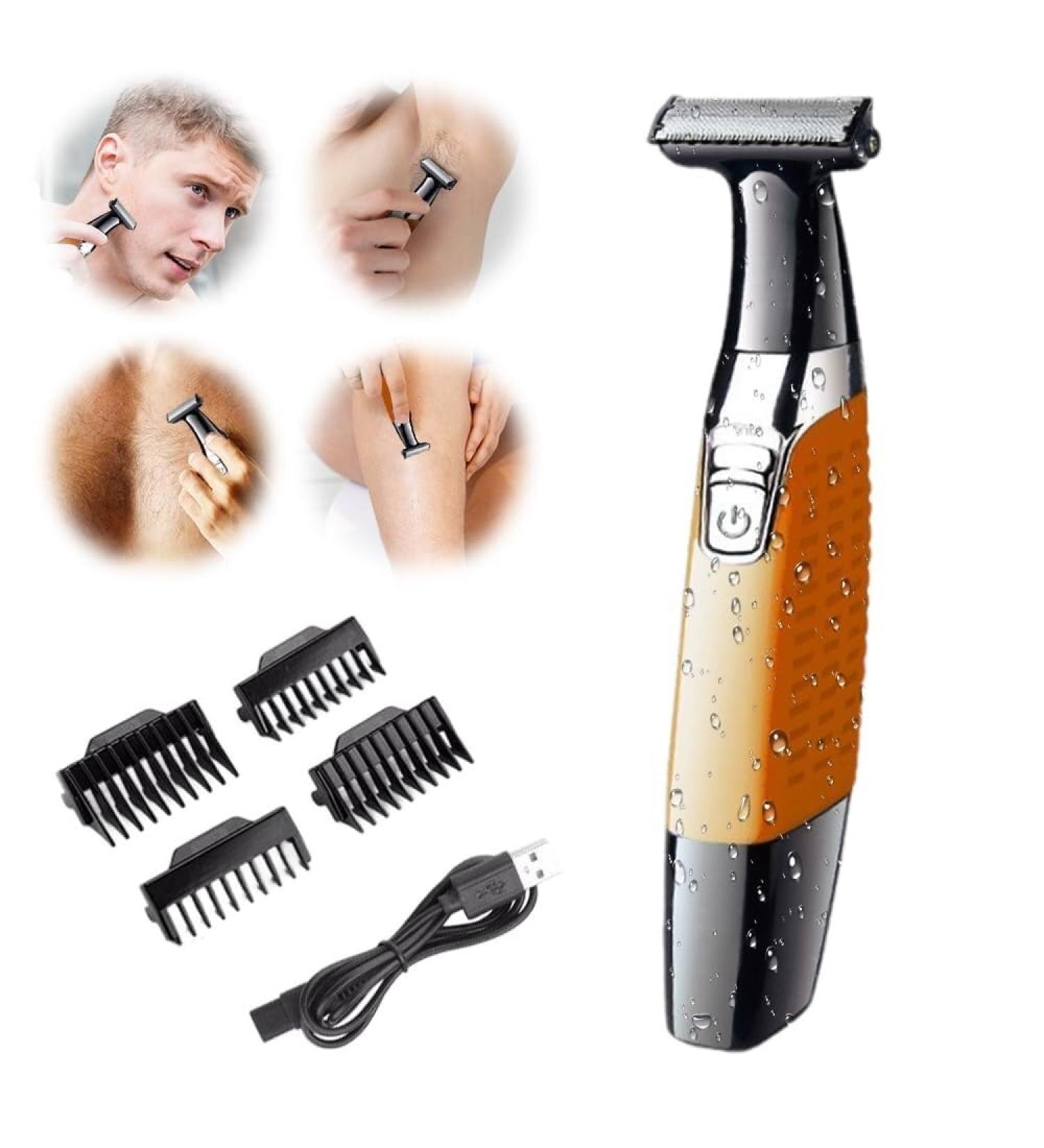 2024 Upgraded Men's Electric Shaver - Wet & Dry Full Body Washable Facial Hybrid Trimmer & Shaver Rechargeable - Orange - Buy Online on GoSupps.com