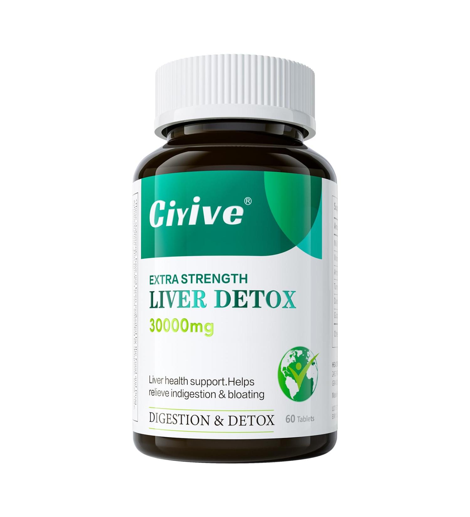 Ciyive Liver Health Supplement containing Milk Thistle Artichoke Turmeric and Dandelion extracts 60 Tablets per Pack. - Buy Online on GoSupps.com