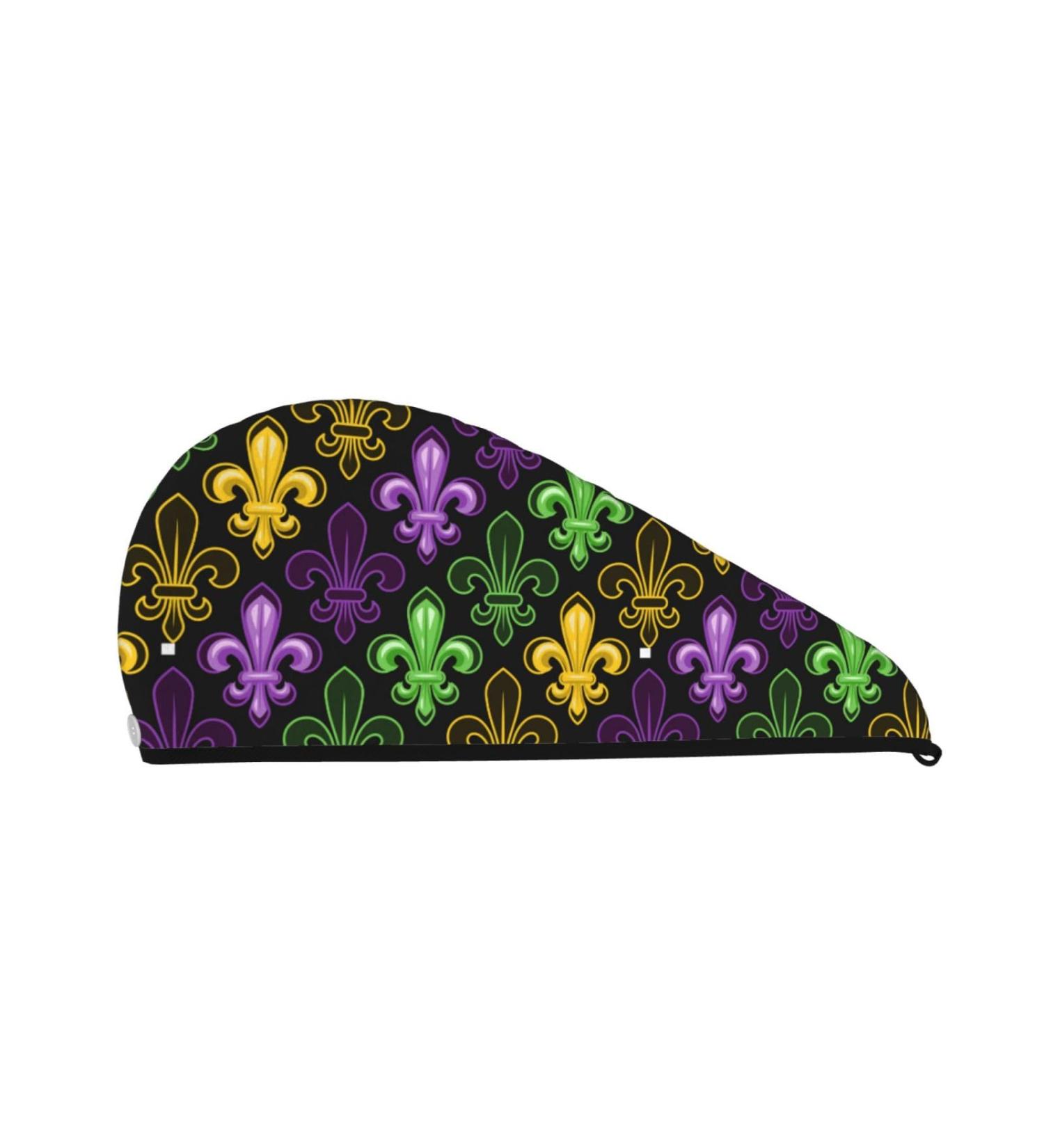 Buy Mardi Gras1 Microfiber Hair Towel - Soft Absorbent Quick Dry Hair Wrap for Women | Ideal for Long Curly & Thick Hair - Buy Online on GoSupps.com