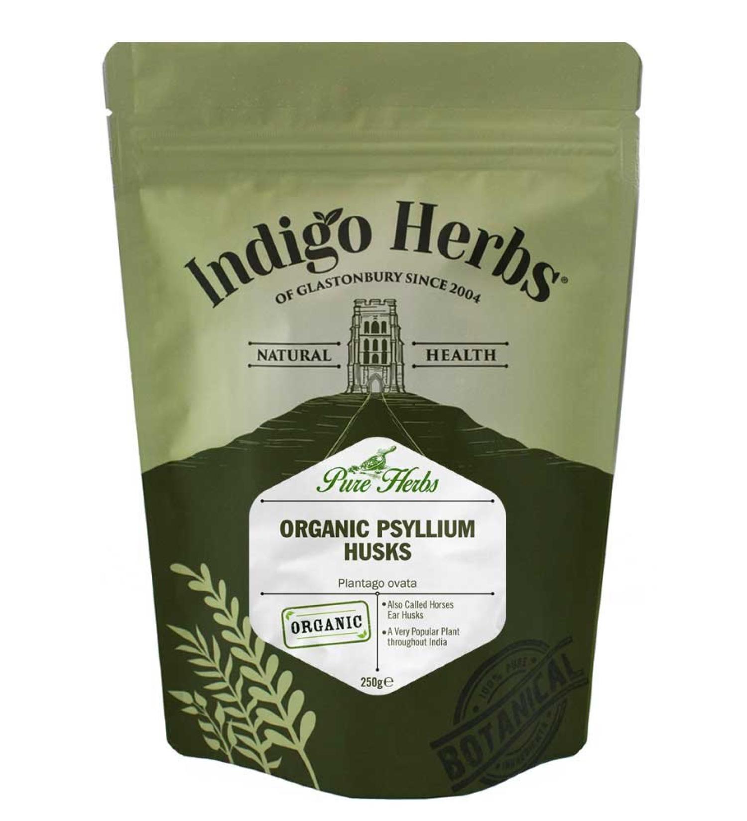 Organic Psyllium Husk Powder 250g - Indigo Herbs | High-Quality Fiber Supplement - Buy Online on GoSupps.com