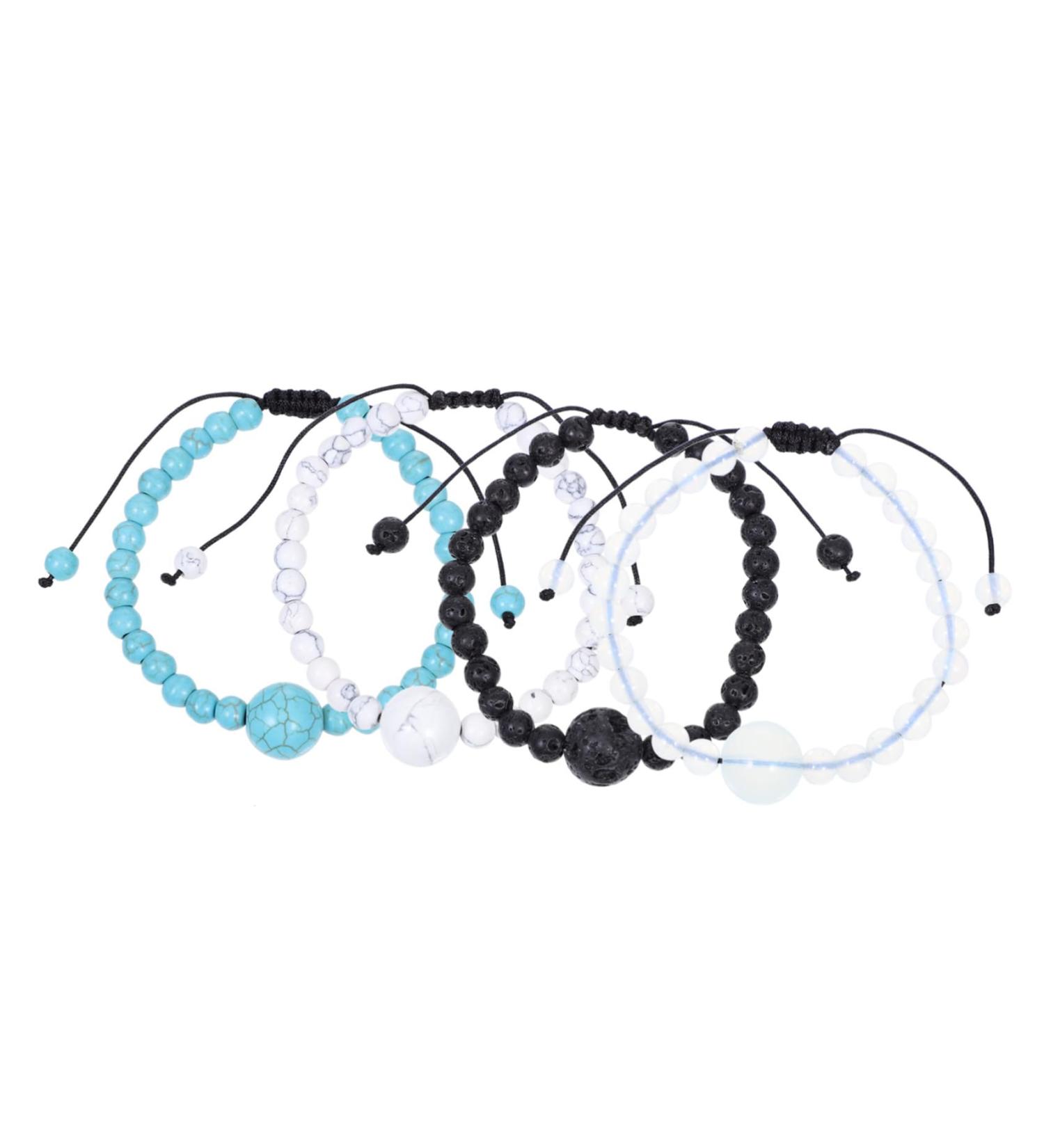 Healifty 4pcs Anti Motion Sickness Bracelet Set - Adjustable Nausea Wrist Bands for Travel - OBX Jewelry Bead Bracelets - Buy Online on GoSupps.com
