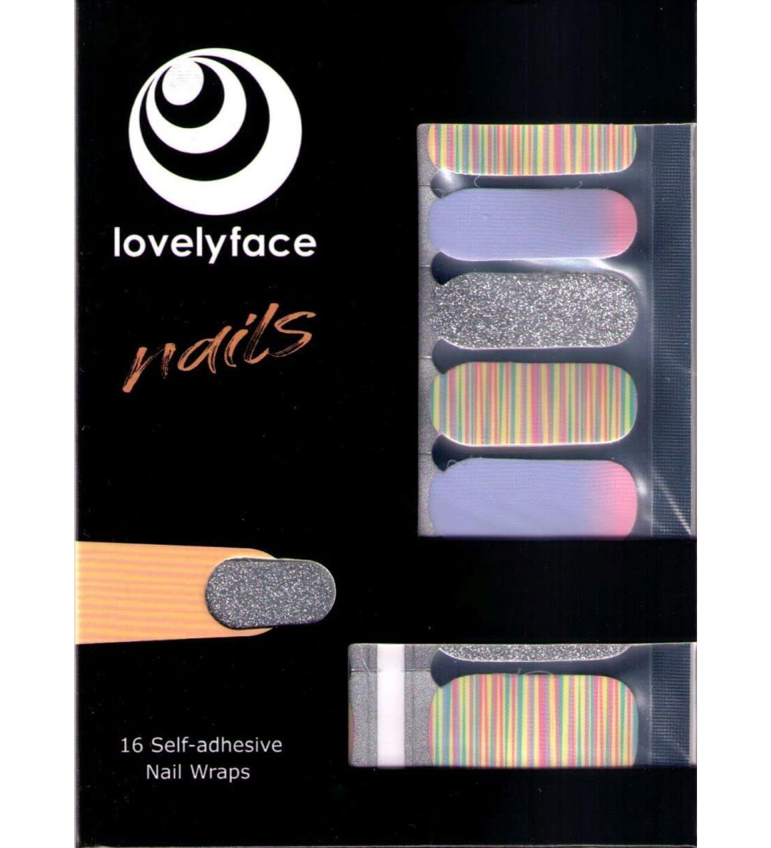 Lovelyface Nails Candy Patterned Exclusive Nail Wraps - 16 Thin Self-Adhesive Foils | Long-Lasting & Non-Toxic - Buy Online on GoSupps.com