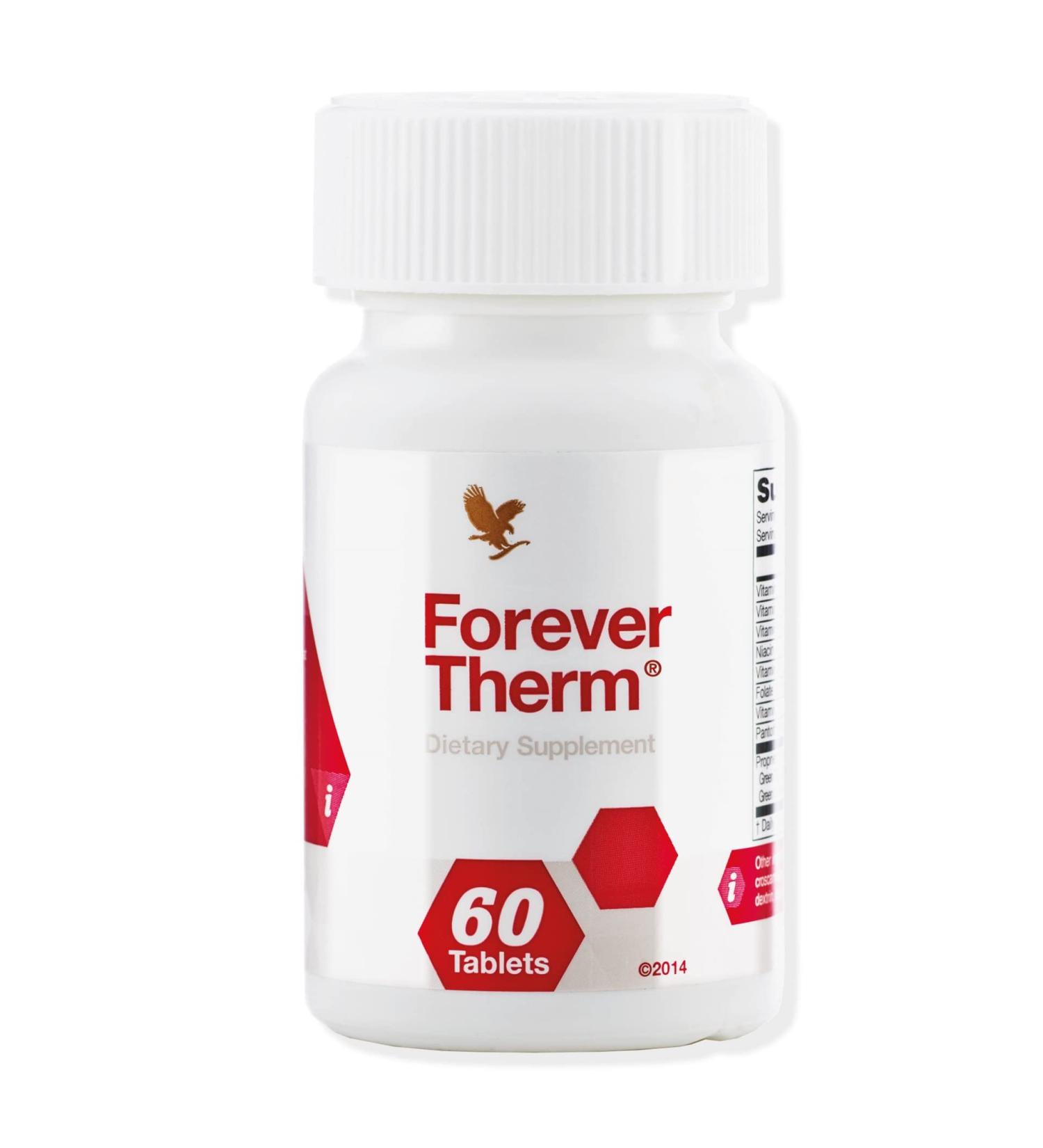 Forever Therm: Gluten-Free Dietary Supplement with Vitamin Complex Green Tea Extract & Caffeine | 60 Tablets for Energy & Metabolism - Buy Online on GoSupps.com