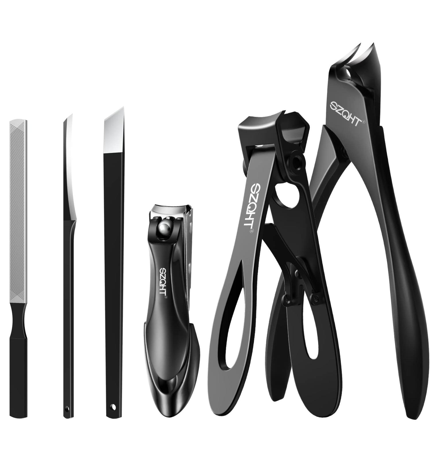 SZQHT Professional Toe Nail Clippers - Cuticle for Ingrown Fingernails - Manicure & Pedicure Kit for Elder - Thick Nails Care - Buy Online on GoSupps.com