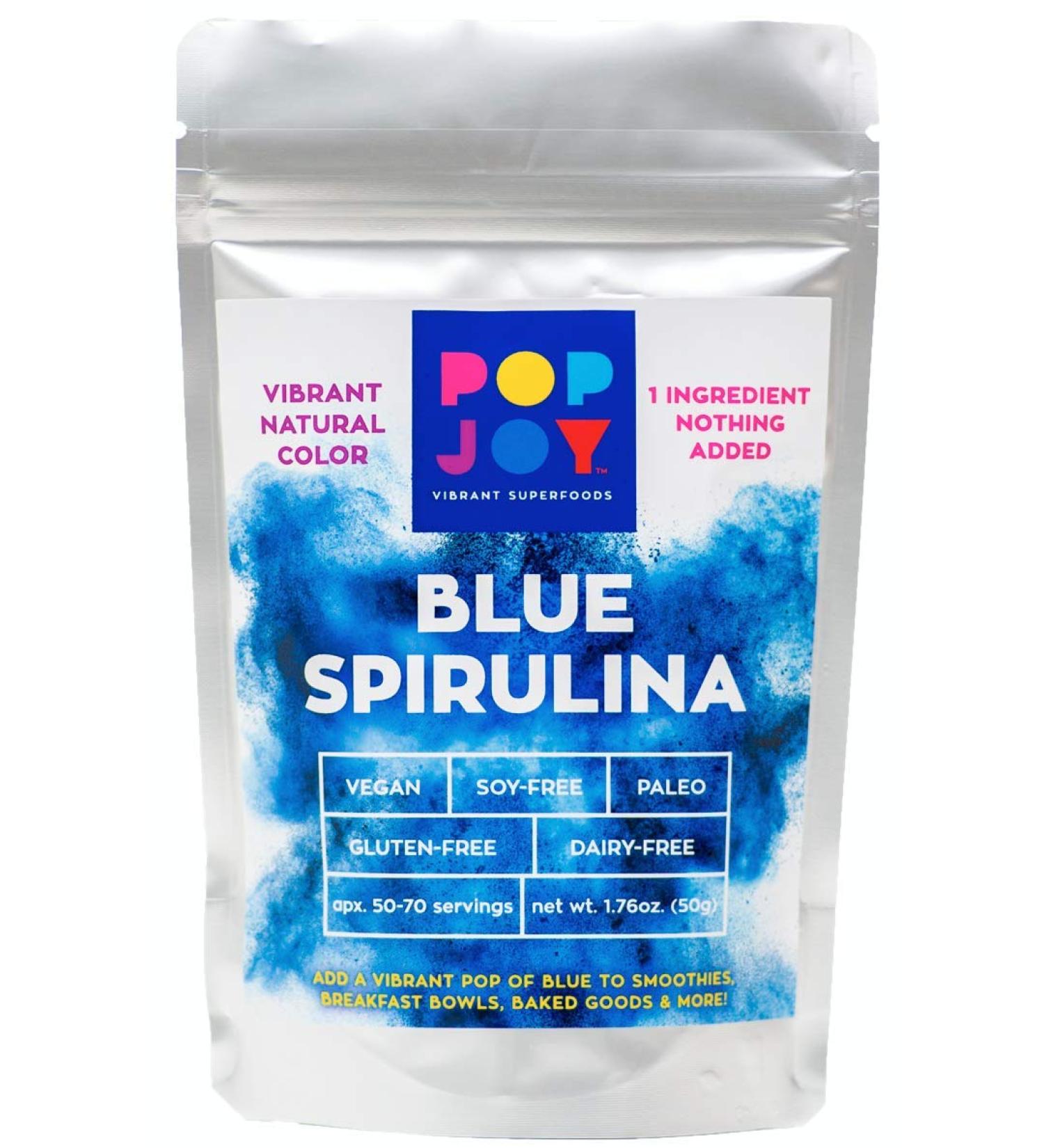POPJOY 100% Blue Spirulina Powder - Vibrant Superfoods | Pure and Natural - Buy Online on GoSupps.com