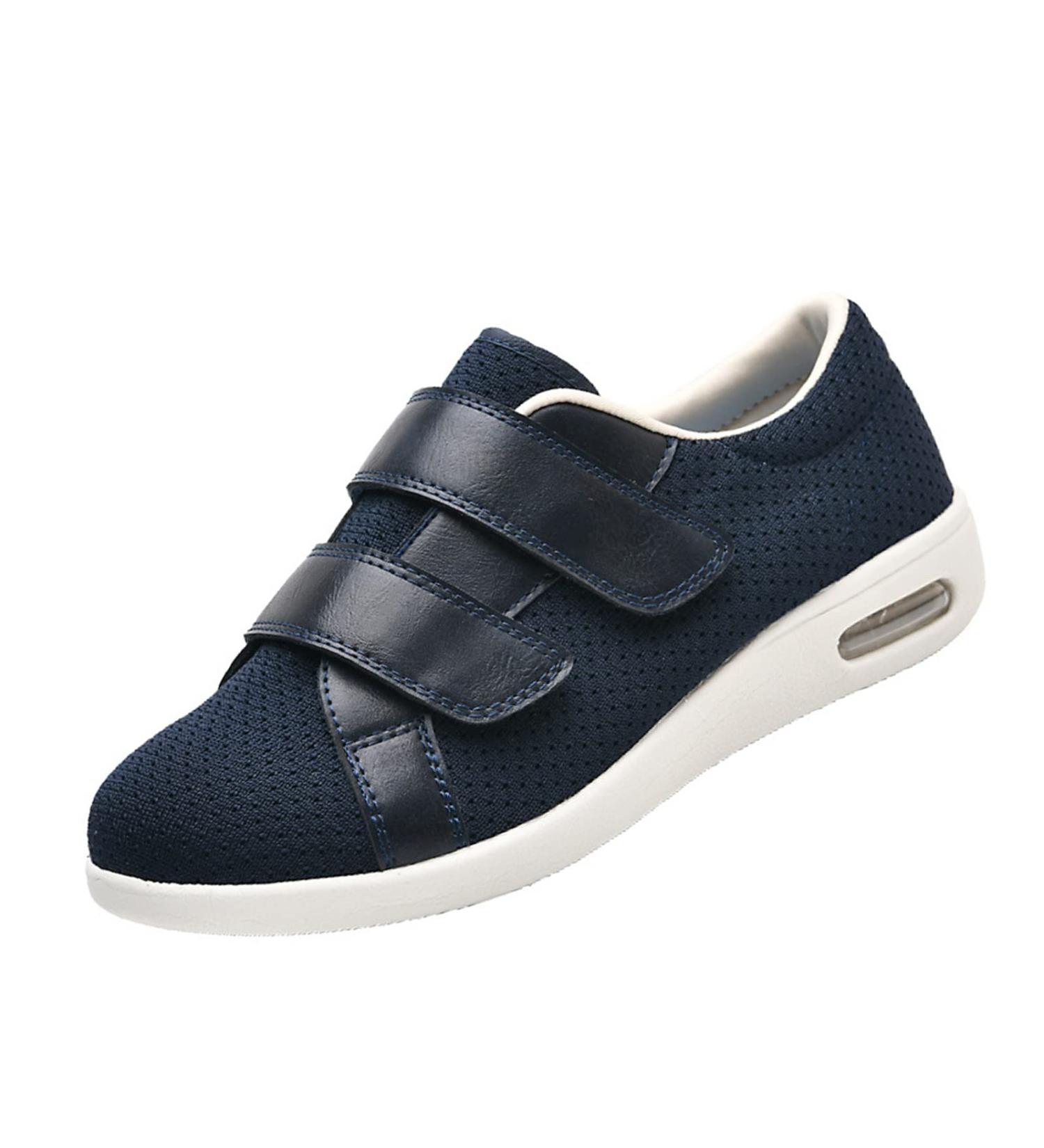 Women's Wide Fit Memory Foam Diabetic Slippers - Adjustable Cozy Arthritis Edema House Shoes - Deep Blue (28cm) - Support Healthy Aging - Buy Online on GoSupps.com