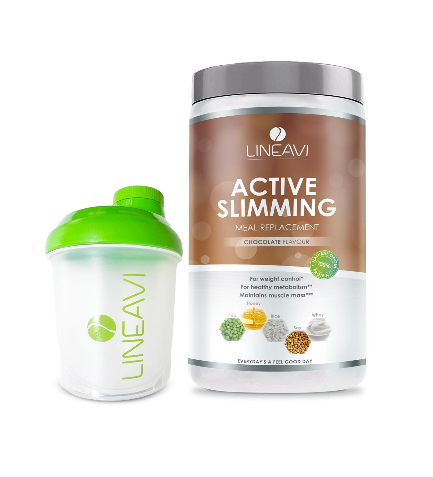Lineavi Activated Food Diet Shake - Delicious Chocolate Meal Replacement | 500g Weight Loss Shake | Gluten & Lactose Free | Shaker Included - Buy Online on GoSupps.com
