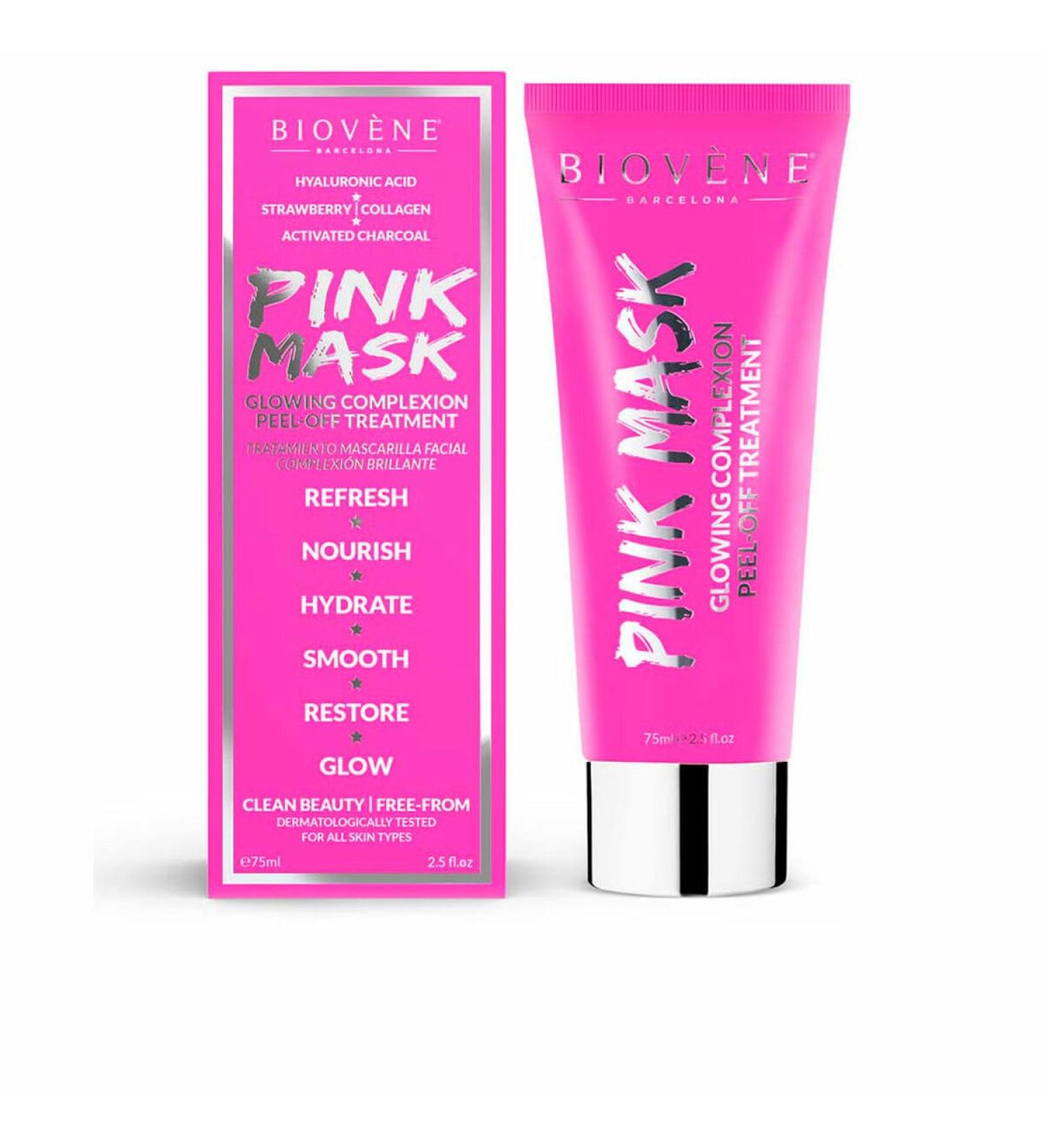 BIOVENE Pink mask glowing complexion peeloff treatment 75 ml