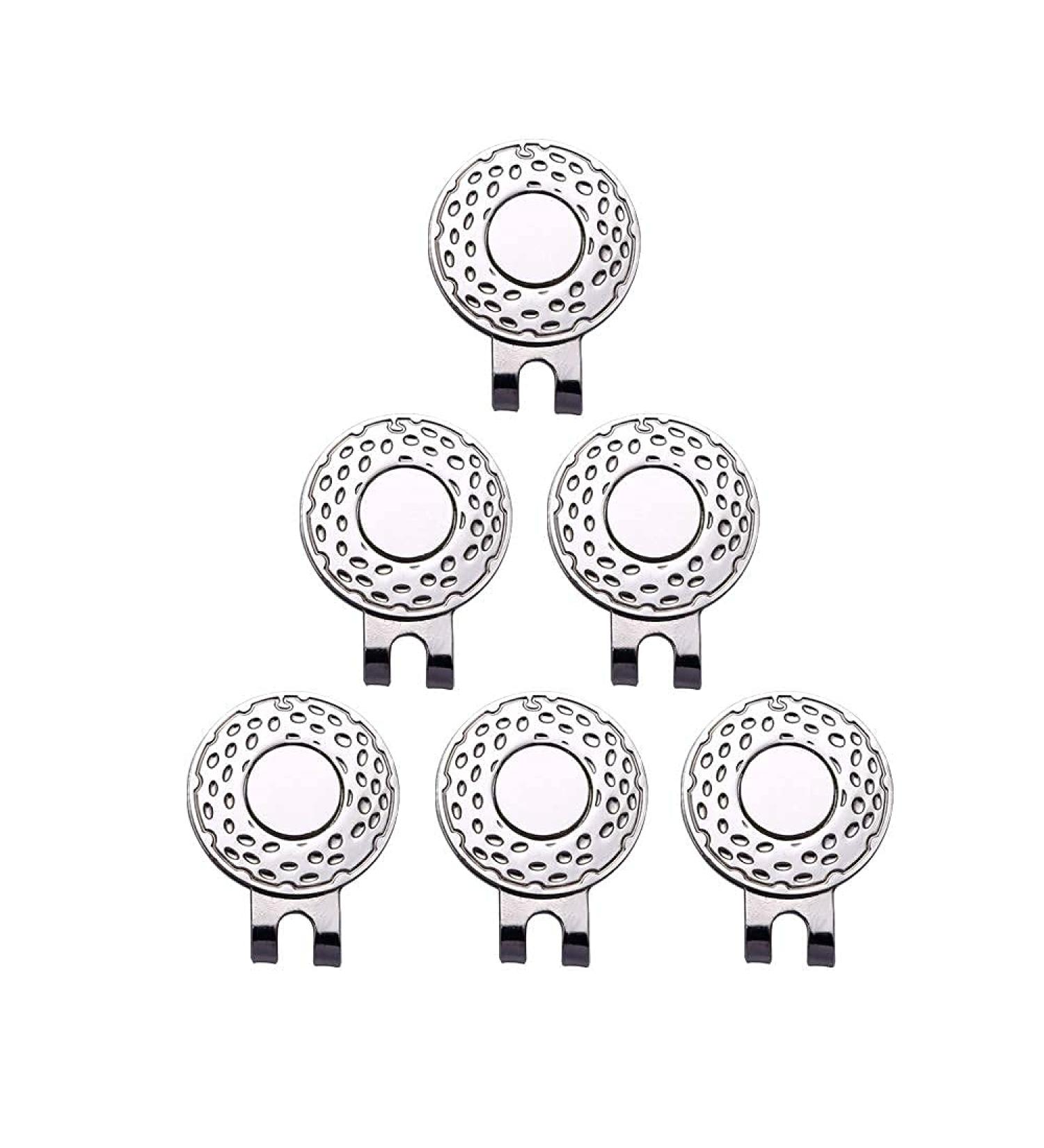 GHHJX Magnetic Golf Hat Clip with Ball Aiming Marker - Professional Golf Training Aids (6pcs, Sliver) - Buy Online on GoSupps.com