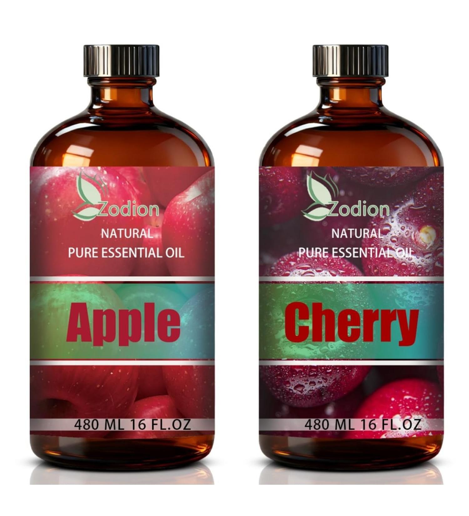 Cherry Essential Oil and Apple Fresh Essential Oil 16 Fl Oz - Cherry & Apple Fresh Oil for Diffuser Aromatherapy Home Fragrance Skin & Hair Care DIY Candle & Soap Making Yoga - Buy Online on GoSupps.com