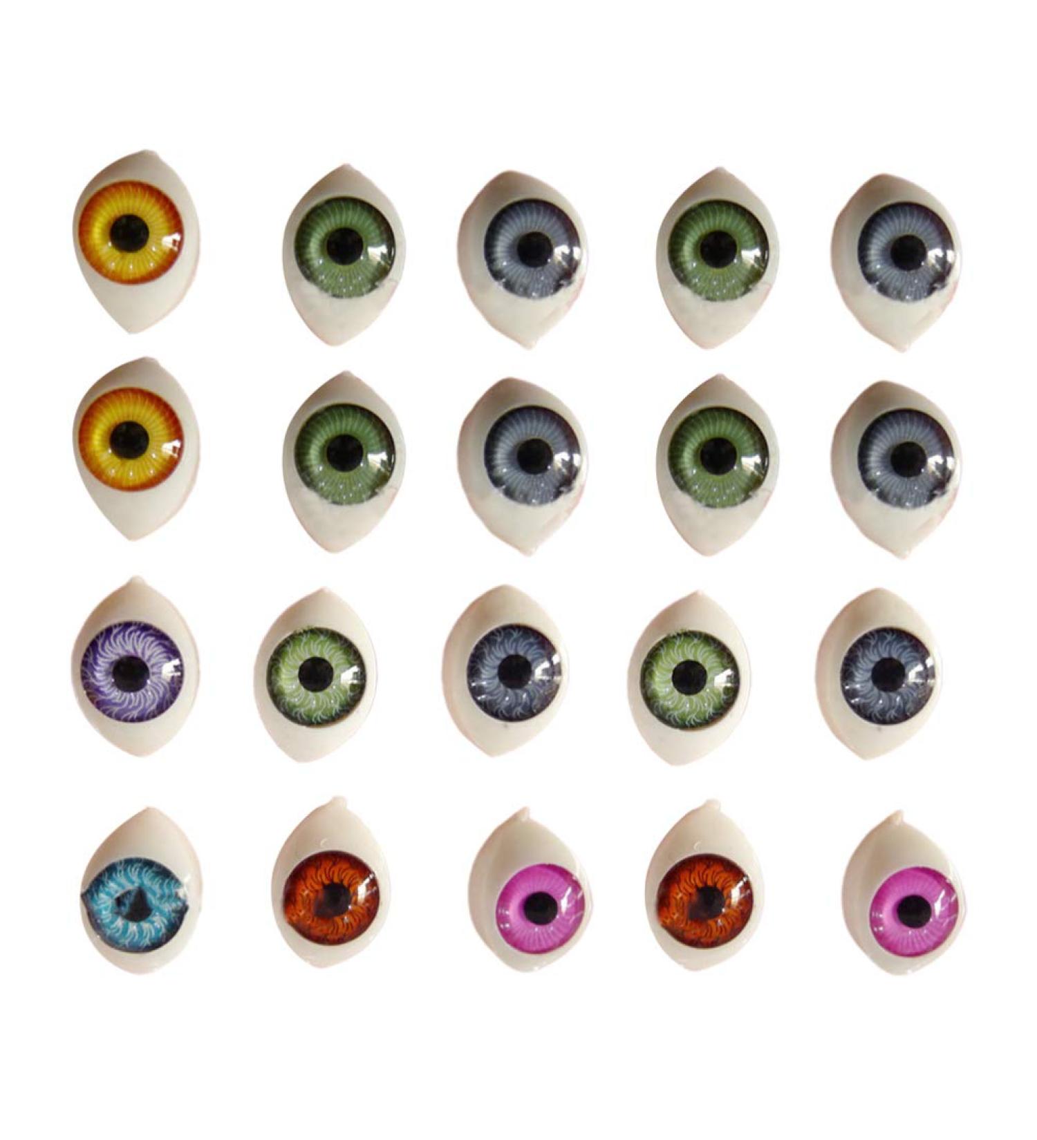 EXCEART 100pcs Scary Plastic Doll Eyes for DIY Stuffed Animals - Mixed Color | 12x16MM - Buy Online on GoSupps.com