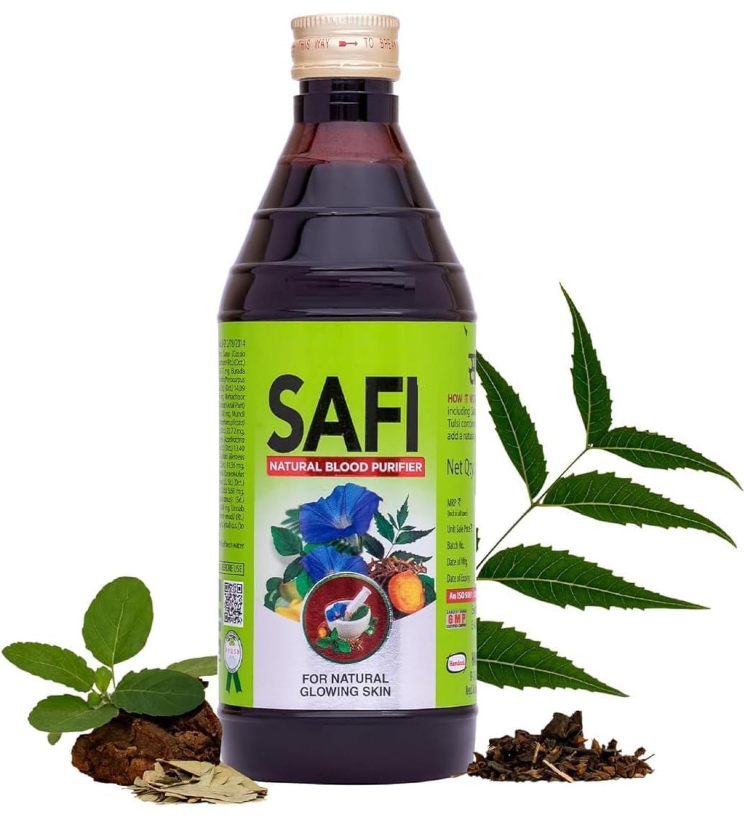 Sa fi Blo.od Purifying Syrup for Healthy Radiant Skin | 100% Pure | Clear Stomach | Helps Improve Liver Function | 500 ml | Pack of 1 - Buy Online on GoSupps.com