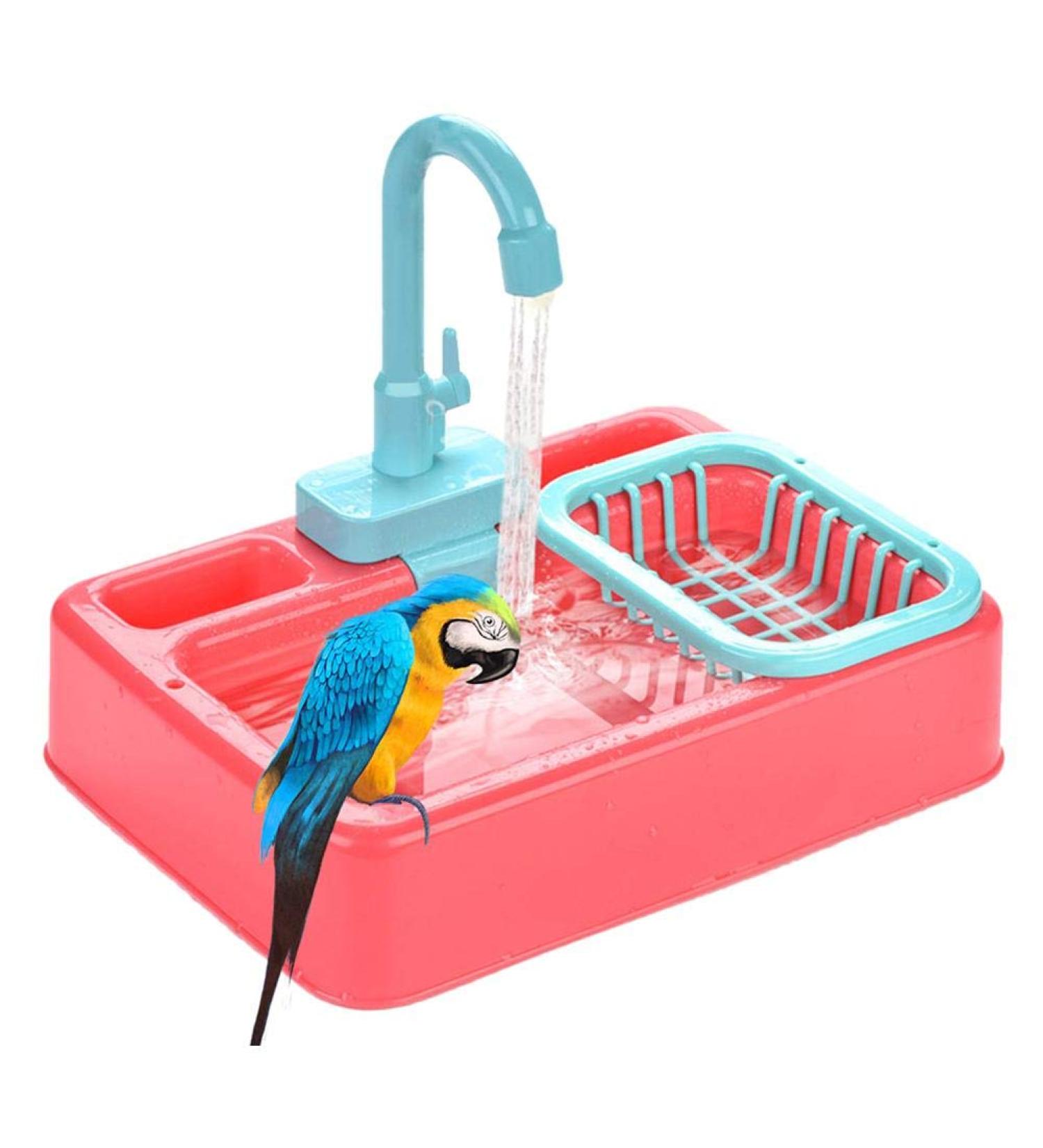 cypressen Bird Bath for Parrots Bird Cage Accessories Shower Box with Faucet Food Container for Birds Parrots Budgies - Buy Online on GoSupps.com