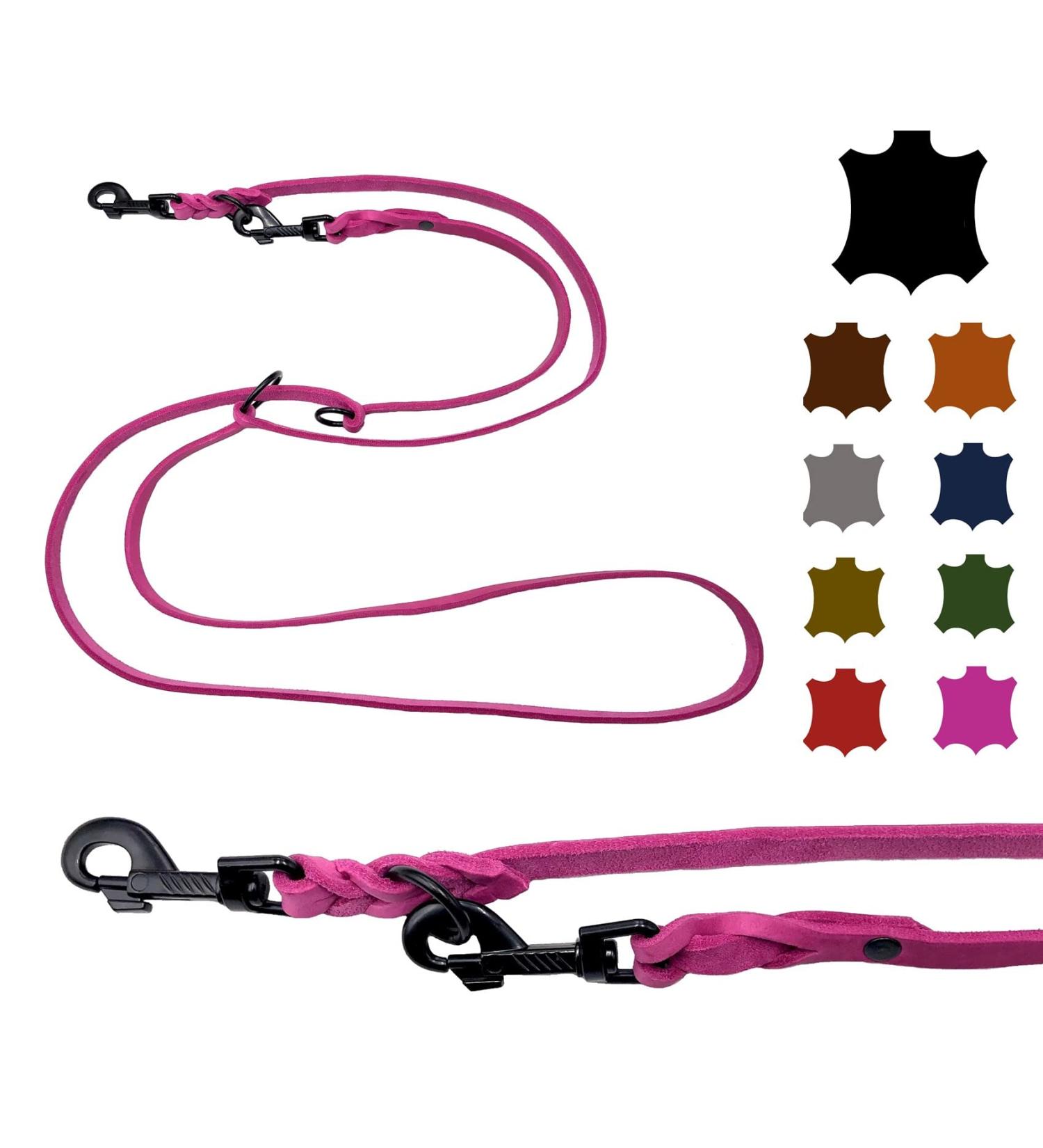 Adjustable Double Dog Liner for Small & Large Dogs - 2m Pink | Durable Black Hooks - International Shipping - Buy Online on GoSupps.com