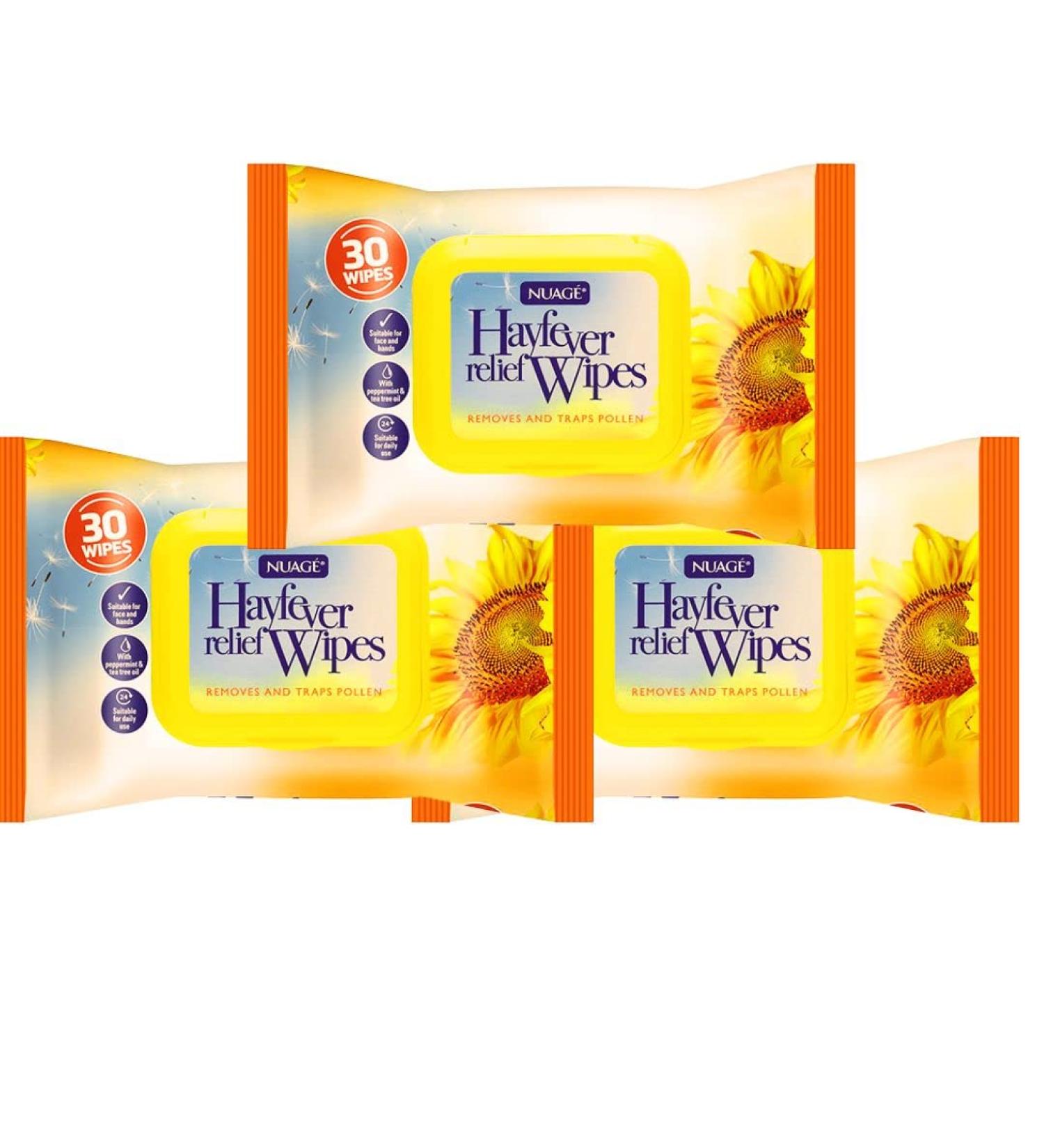 Nuage Hayfever Allergy Relief Wipes | 3x30 Wipes | Traps Pollen, Home Remedy - Buy Online on GoSupps.com
