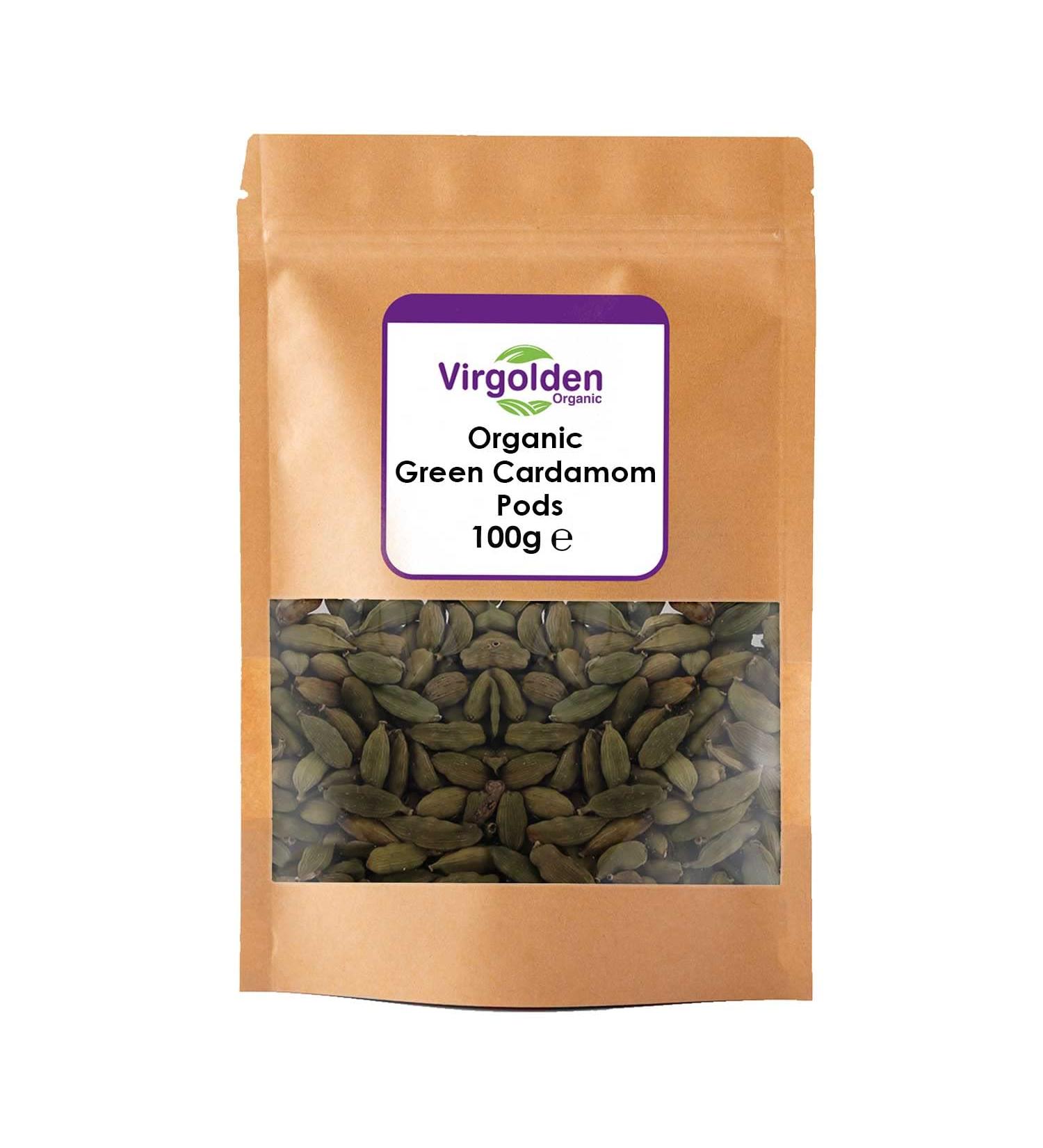 Organic Green Cardamom Pods 100g by Virgolden Organic - Buy Online on GoSupps.com