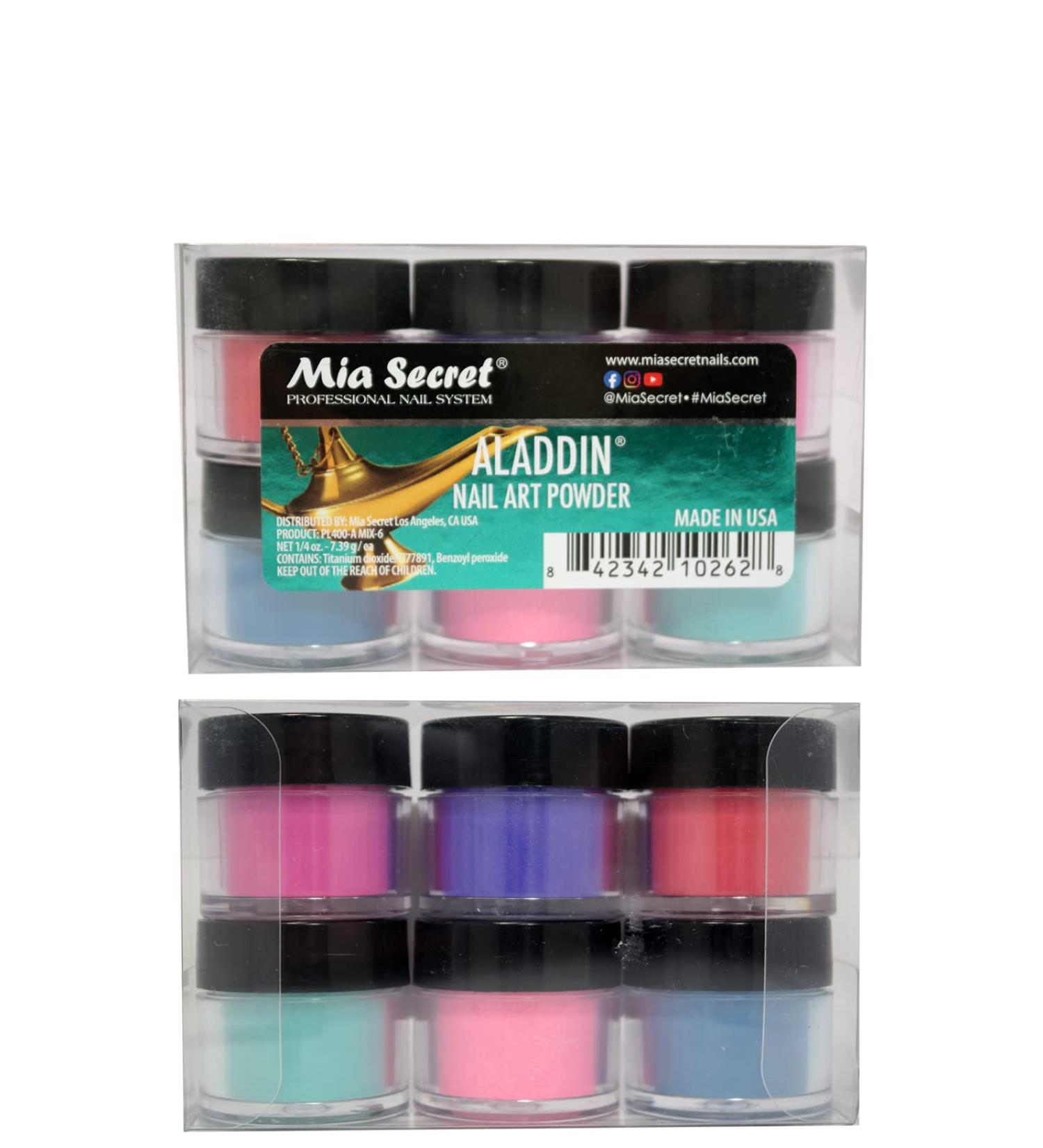 Mia Secret Professional Nail System ALADDIN Collection Nail Acrylic Powder 6 Count