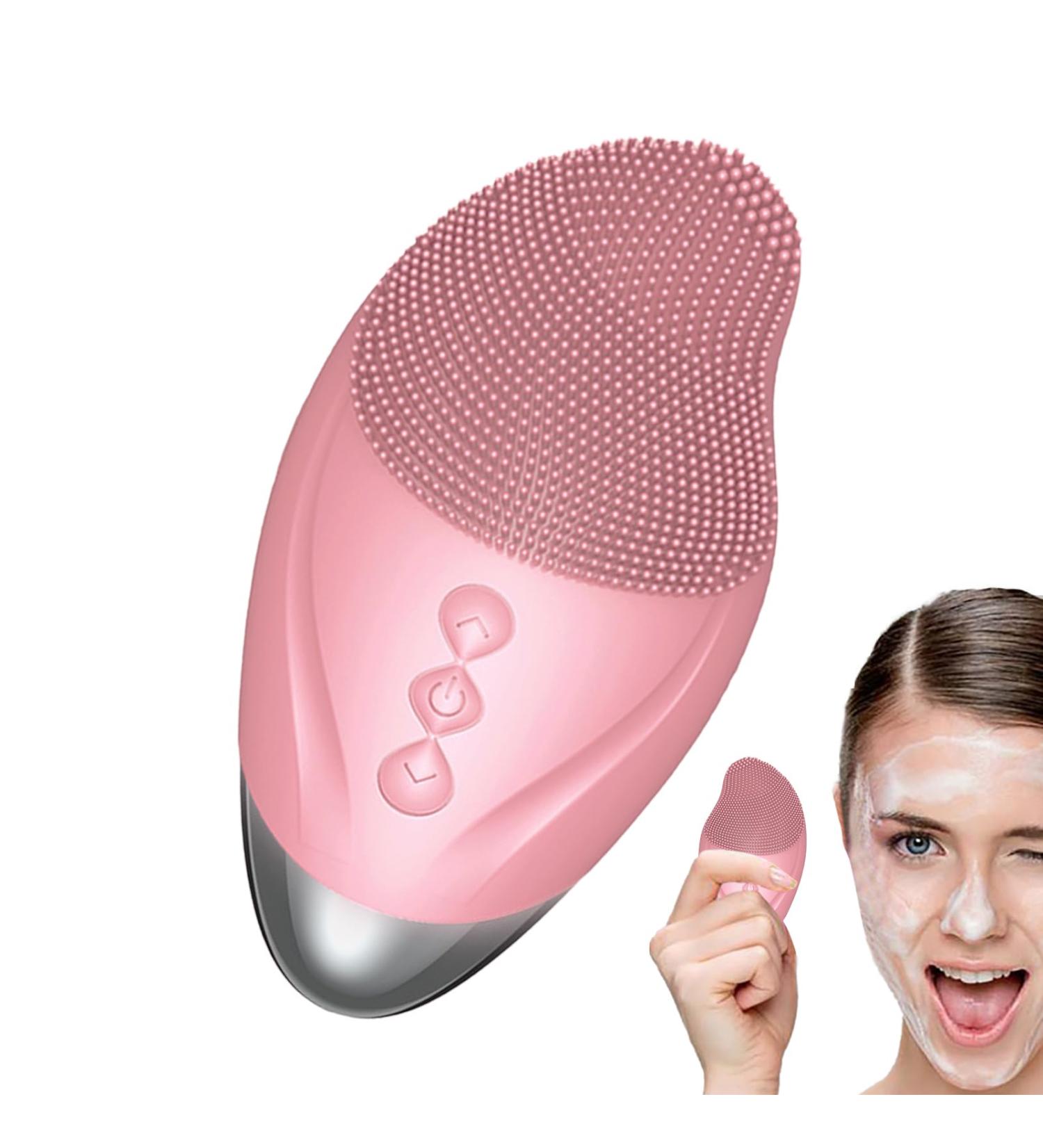 Face Brush Cleanser - Soft Silicone Face Cleansing Brush Rechargeable Waterproof Vibrating Simple Skin Care Tools for Deep Cleansing Exfoliation & Enhances Absorption Pink (English) - Buy Online on GoSupps.com