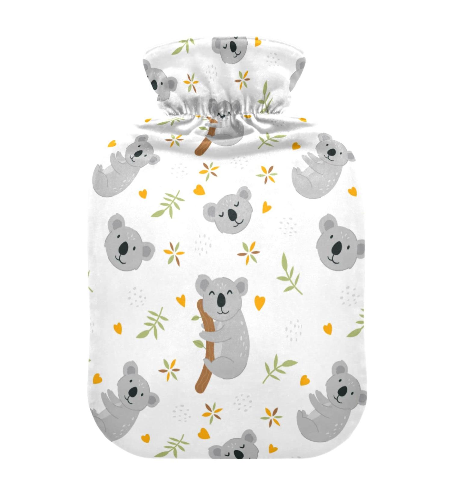 Oarencol Cute Koala Hot Water Bottle - 1L Animal Flower Heart Design for Hot & Cold Compress - Buy Online on GoSupps.com