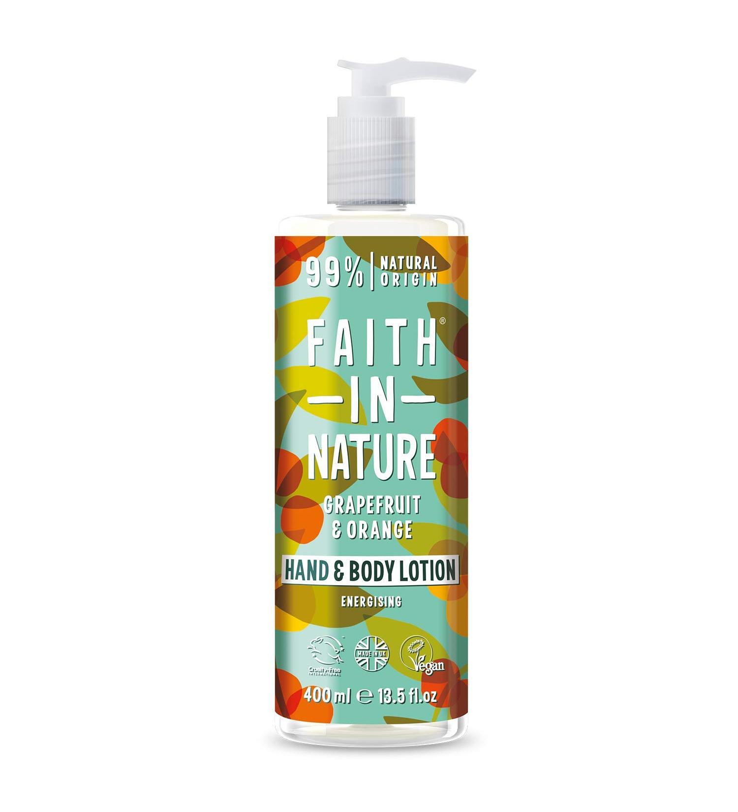 Faith in Nature Grapefruit & Orange Hand and Body Lotion - Energizing Vegan Formula Cruelty-Free 400ml - No SLS or Parabens - Buy Online on GoSupps.com