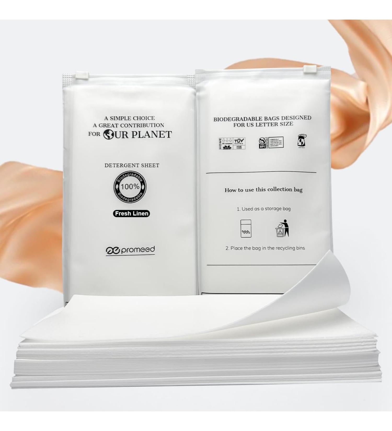 Promeed Silk Detergent Sheets - Eco-Friendly Plastic-Free Delicate Laundry Wash for 60 Loads | Gentle Fresh Linen Scent Space Saving & Easy to Carry - Buy Online on GoSupps.com