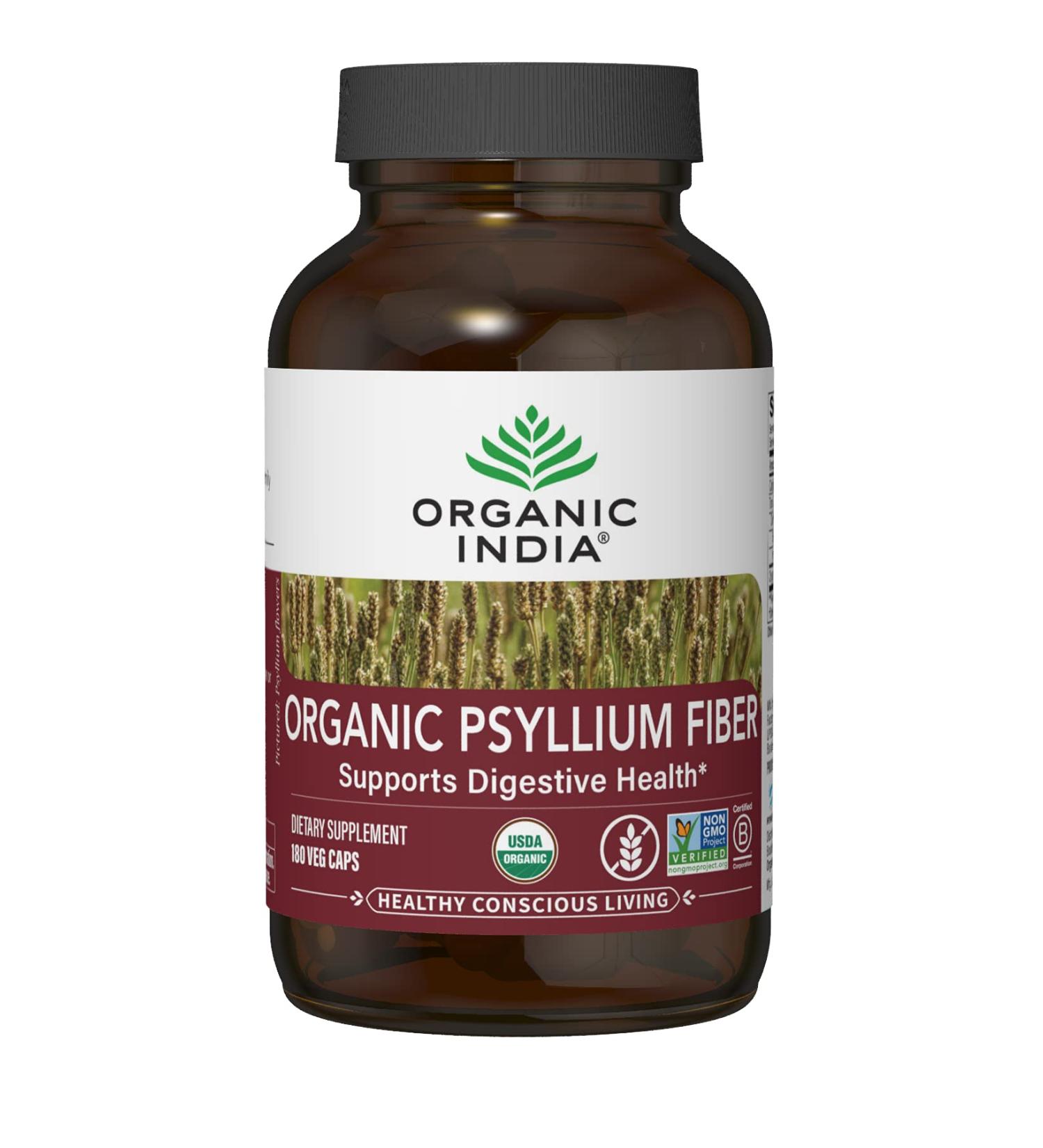 ORGANIC INDIA Psyllium Herbal Powder - Whole Husk Fiber Capsules for Healthy Elimination | Keto Friendly, Vegan, Gluten-Free | USDA Certified Organic, Non-GMO | 36 Servings - Buy Online on GoSupps.com