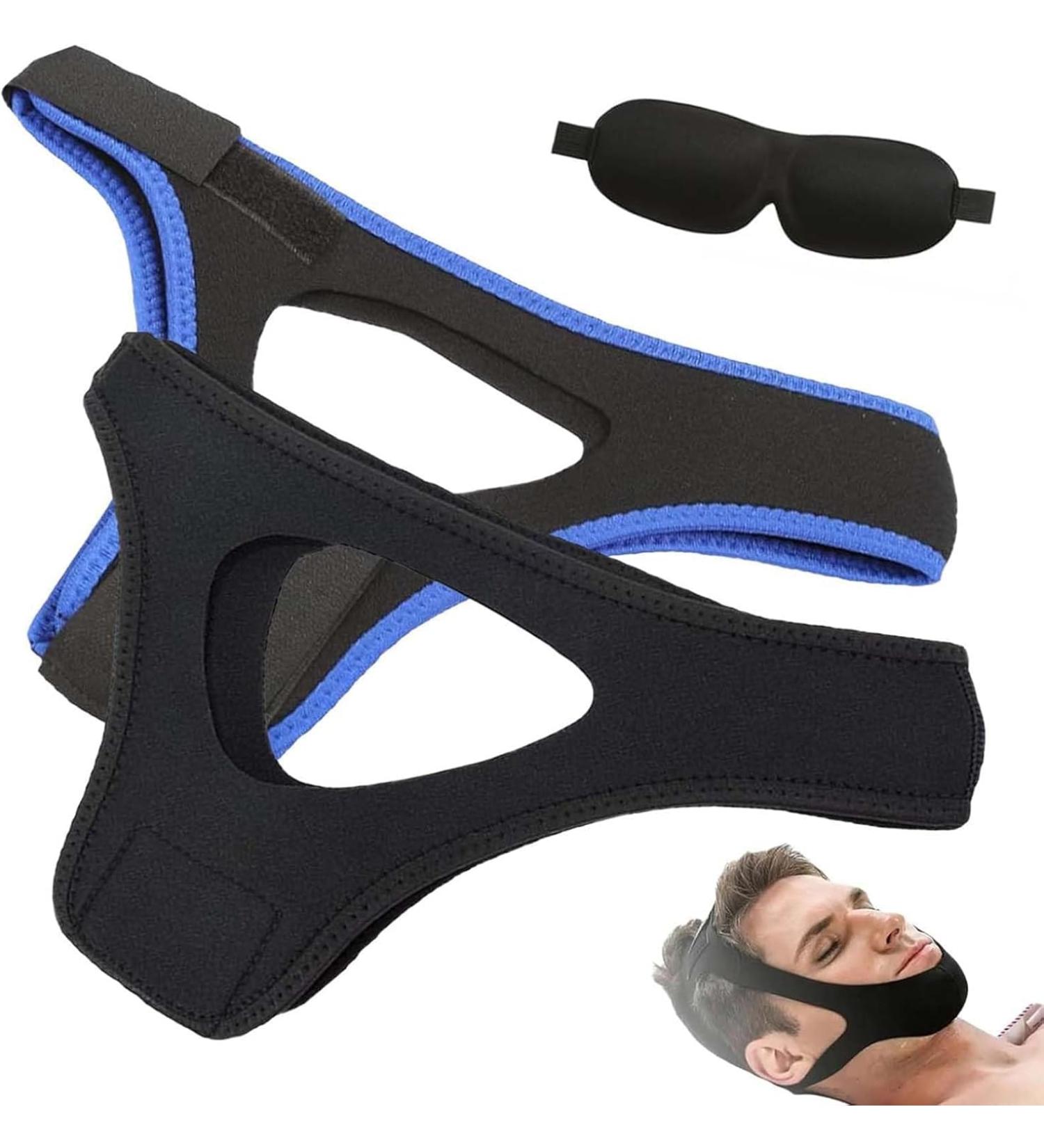 Veralabs Airflow Jaw Strap - Adjustable Breathable Anti-Snoring Chin Strap for Men & Women | Effective Sleep Solution (Black+Blue - Buy Online on GoSupps.com