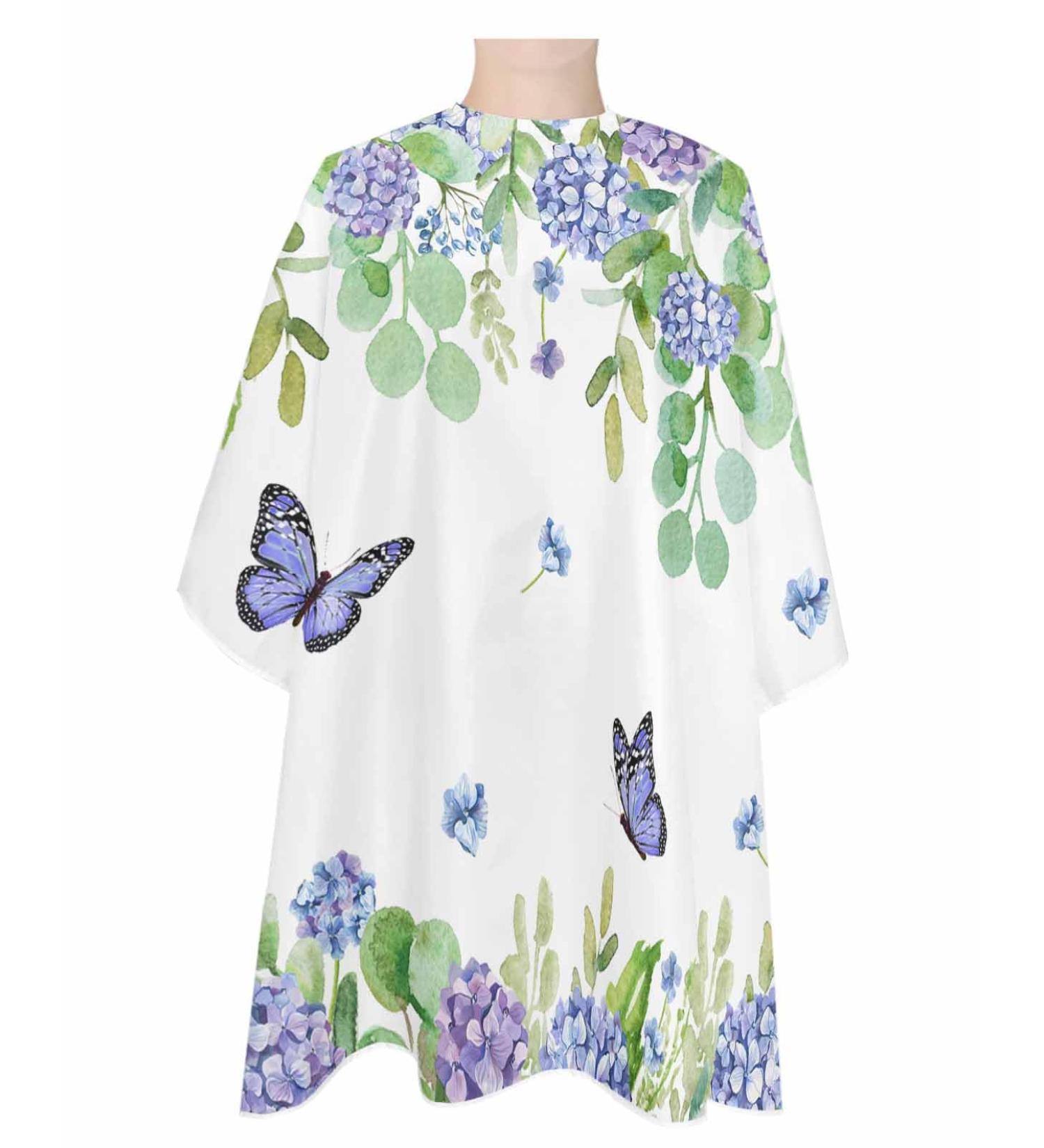 Eucalyptus Floral Barber Cape - Stylish Hair Cutting Cape for All Ages | Adjustable Neckline | 55x63 Inch | Perfect Salon Accessory - Buy Online on GoSupps.com