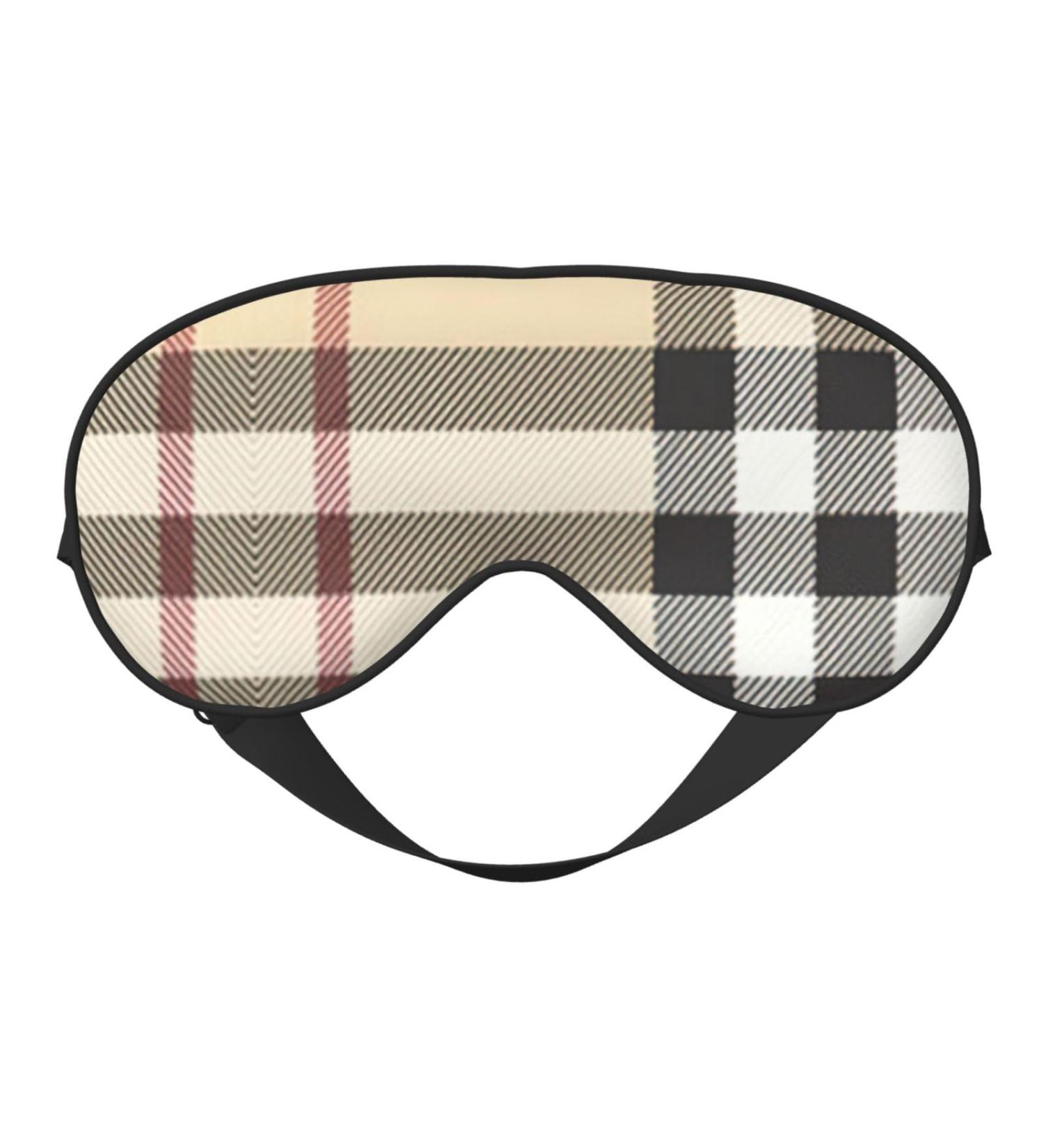 SSIMOO Gray Plaid Sleep Eye Mask for Women | Breathable Travel Eye Patch | Perfect Relaxation Accessory - Buy Online on GoSupps.com