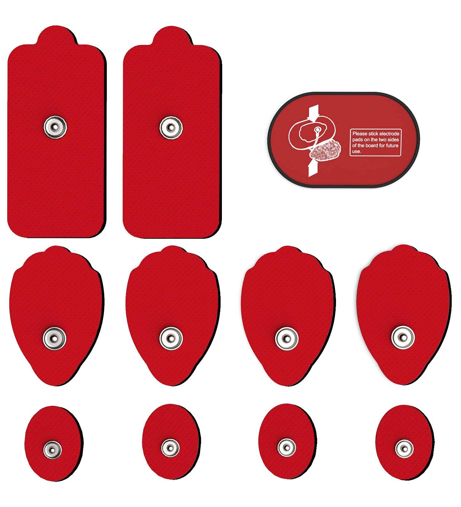 10 Reusable Electrode Pads for TENS EMS Unit - Premium Replacement Pads with Plastic Holder - Buy Online on GoSupps.com