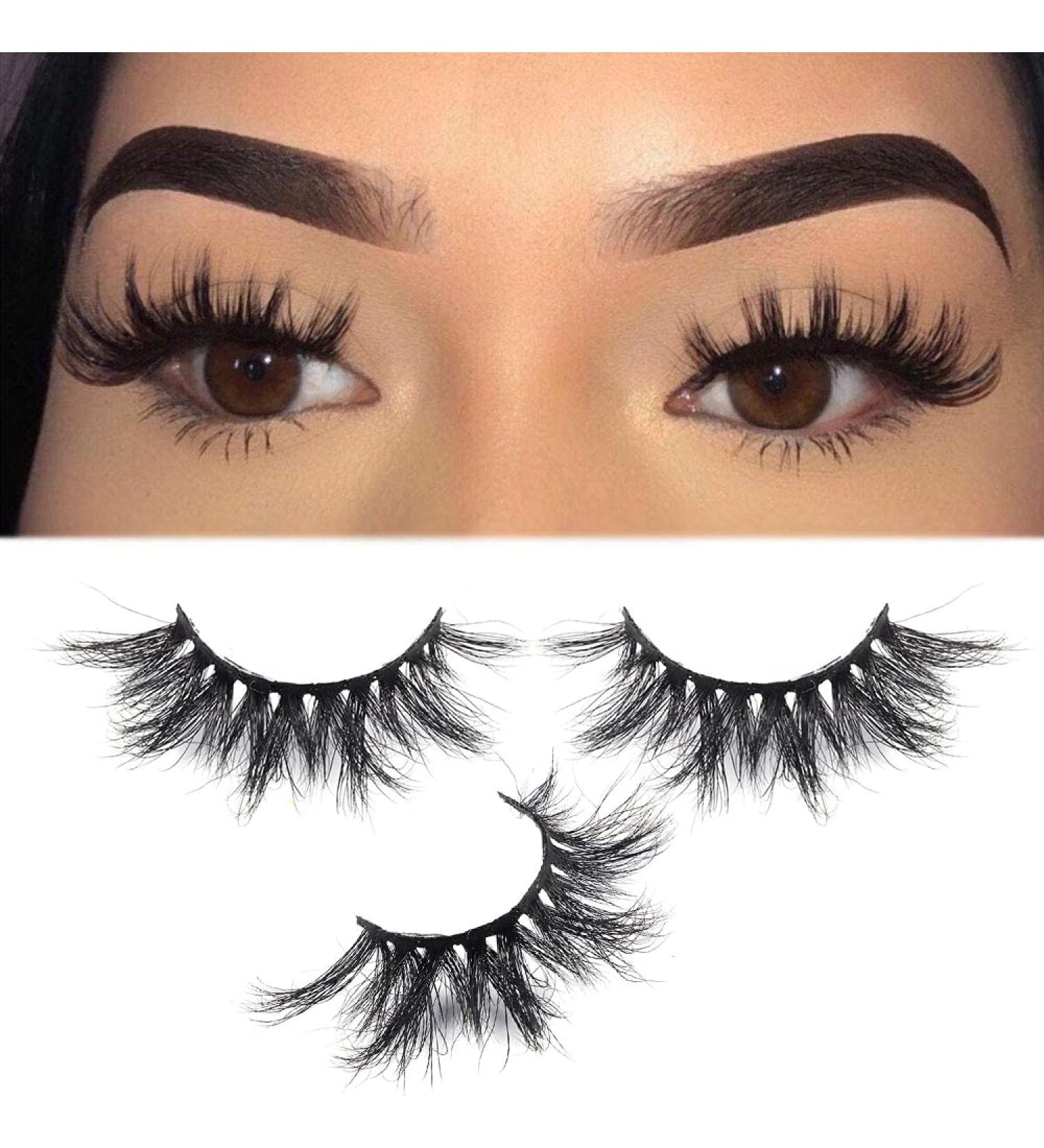 Derun 20MM 3D Long Real Mink Lashes Pack - Natural Fluffy Volume Eyelashes - Handmade Dramatic Criss-cross Lash - 5 Pairs - Buy Online on GoSupps.com
