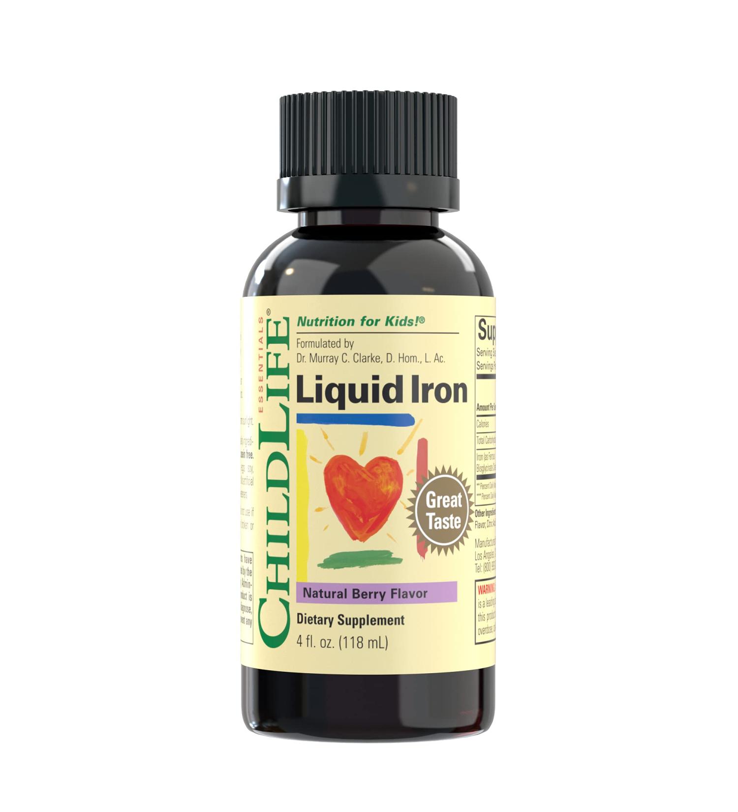 ChildLife Liquid Iron - Natural Berry Flavor, 4 fl oz (118 ml) | Boost Your Child's Iron Levels - Buy Online on GoSupps.com