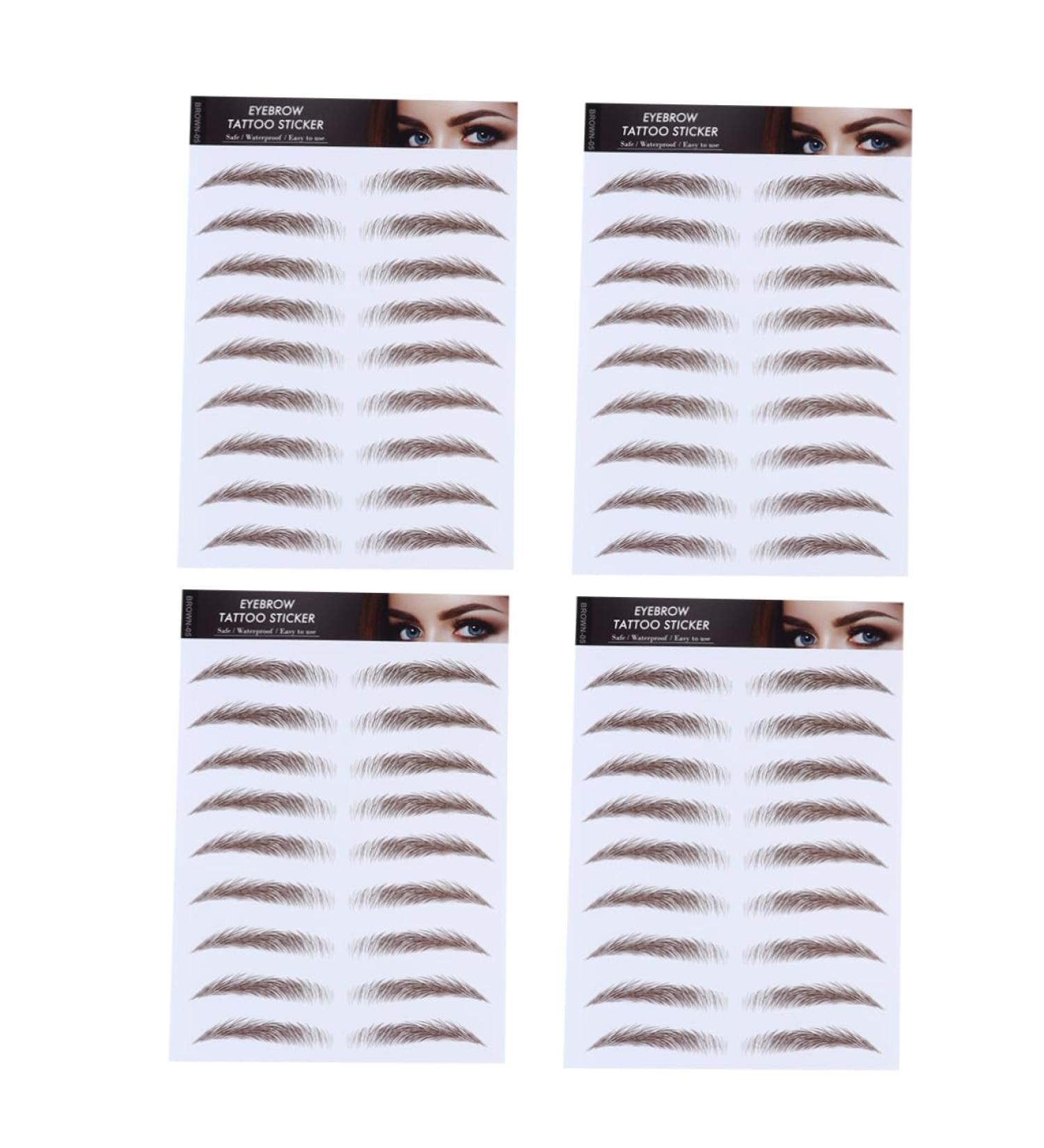 Gogogmee 4pcs Eyebrow Stickers Makeup Stickers False Eyebrows 6d Hair-like Eyebrows Stickers Transfer Paper - Buy Online on GoSupps.com