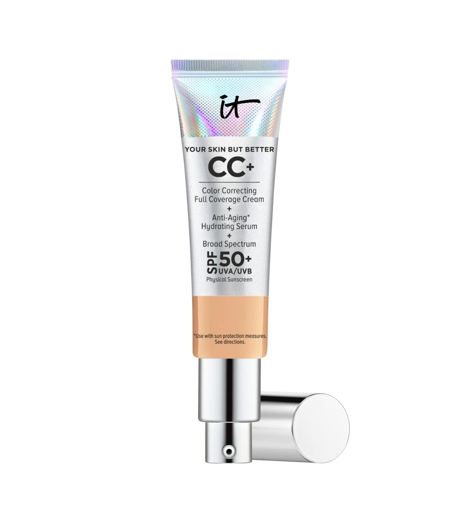 IT Cosmetics Your Skin But Better CC+ Cream Medium Tan (W) - Full-Coverage Color Correcting Foundation with SPF 50+ - 1.08 fl oz - Buy Online on GoSupps.com