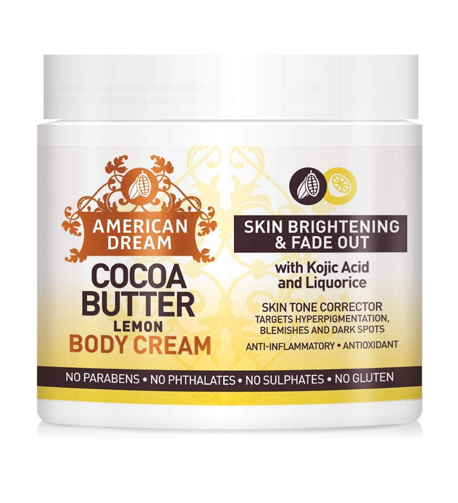  American Dream American Dream Lemon Cocoa Butter Cream for Skin Lightening and Bleaching 453g - Buy Online on GoSupps.com