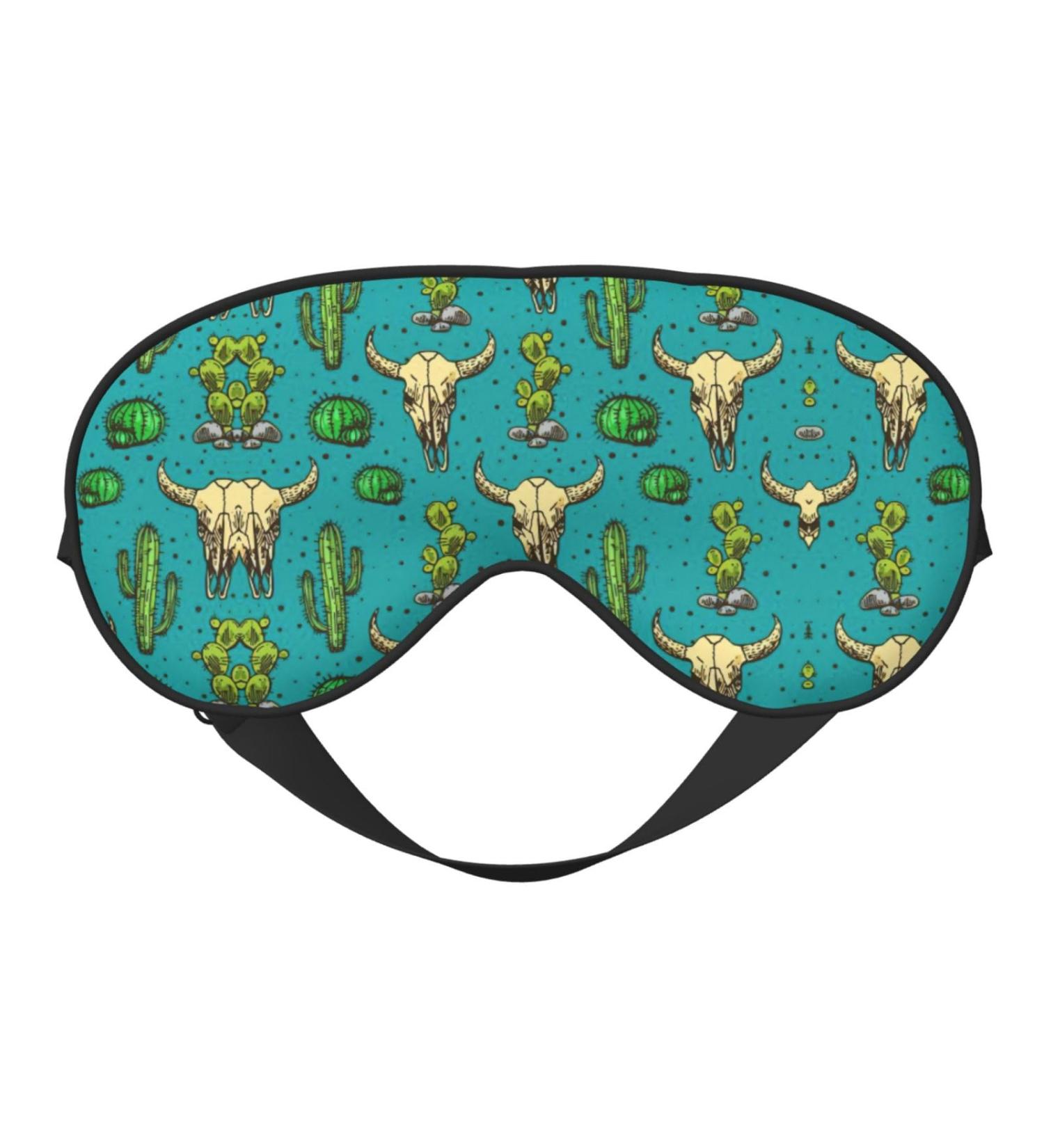 Cute Cactus & Bull Skull Eye Mask | Ultra-Soft Light-Blocking for Comfort & Restful Sleep - Shop Internationally - Buy Online on GoSupps.com