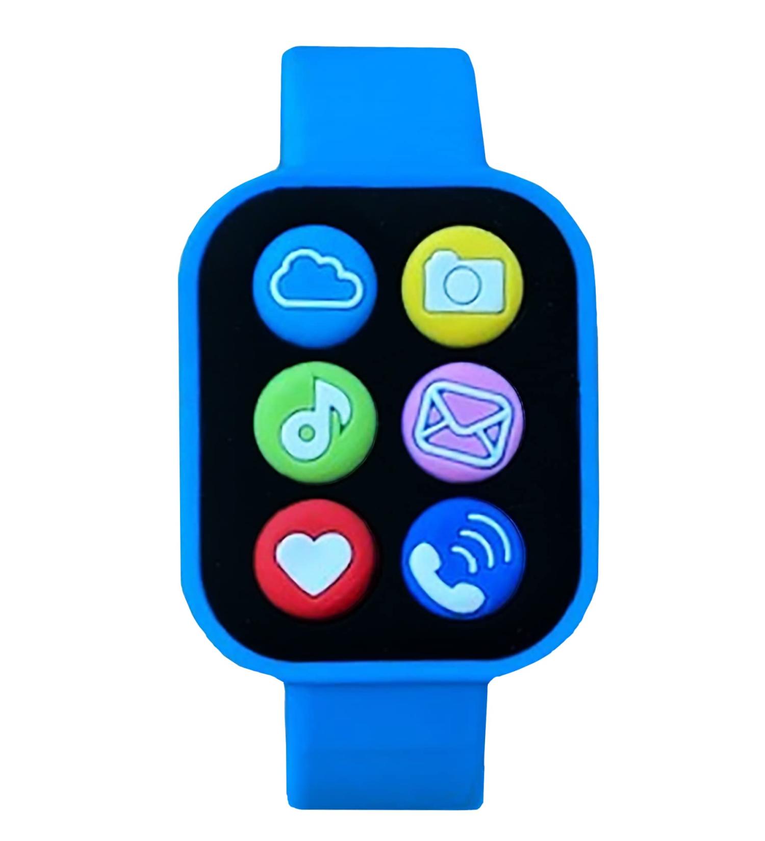 Silli Chews Silicone Smart Watch Wrist Teether for Babies | Blue Teething Relief Toy - Buy Online on GoSupps.com
