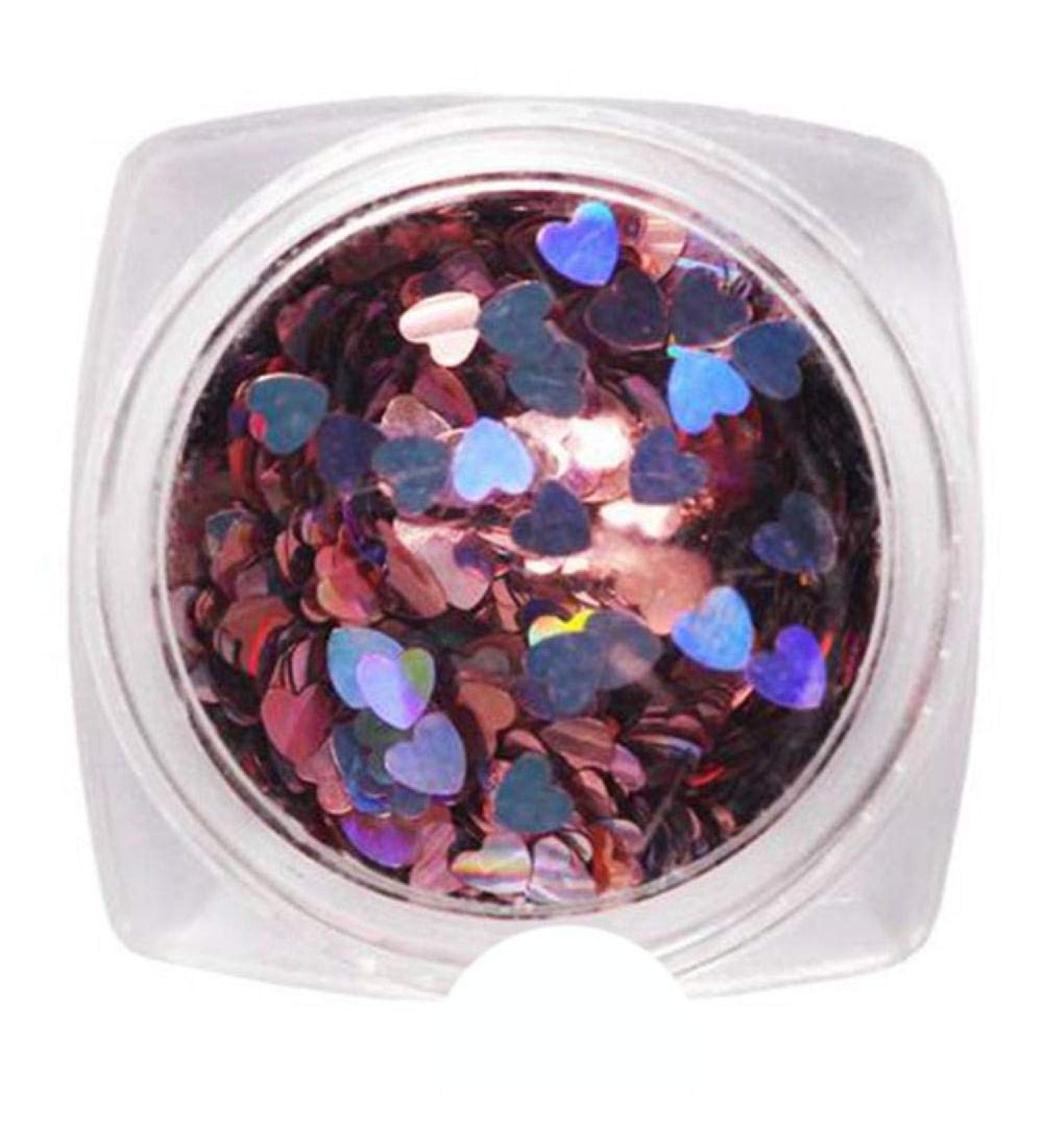  KKDIY 1 Box of Heart Glitter Holographic Glitter Diamond 21 Colours Shiny Eye Skin Highlighter Face Body Glitter Festival Makeu Grey - Buy Online on GoSupps.com