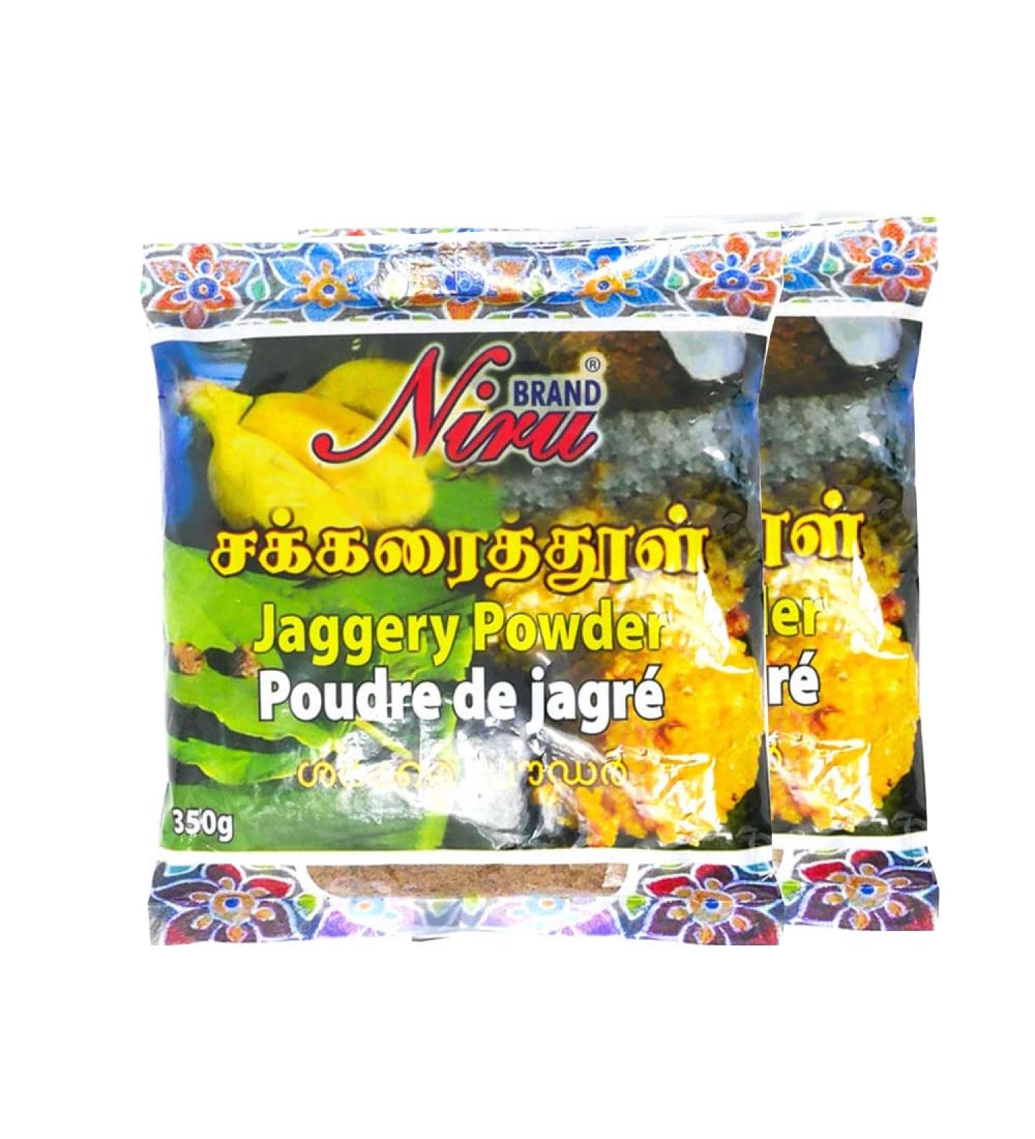 Niru Jaggery Brown Powder | 350G | Natural Sweetener | No Preservatives Added | Jaggery Powder | Hand Crushed Gur Powder | Gluten Free | Indian Origin | Each 350G | Pack of 2 - Buy Online on GoSupps.com