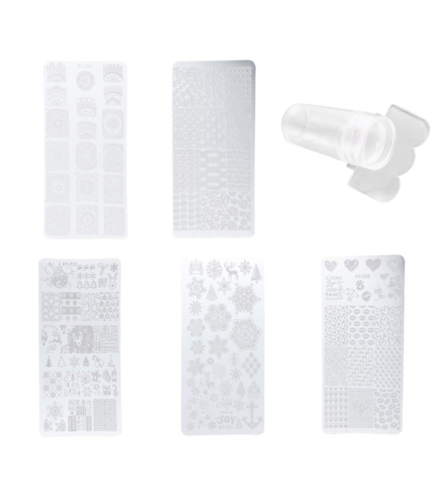 Lurrose 7-Piece Nail Stamping Set | Holiday Nail Art for Christmas & Halloween | DIY Stencils & Stainless Steel Plates - Buy Online on GoSupps.com