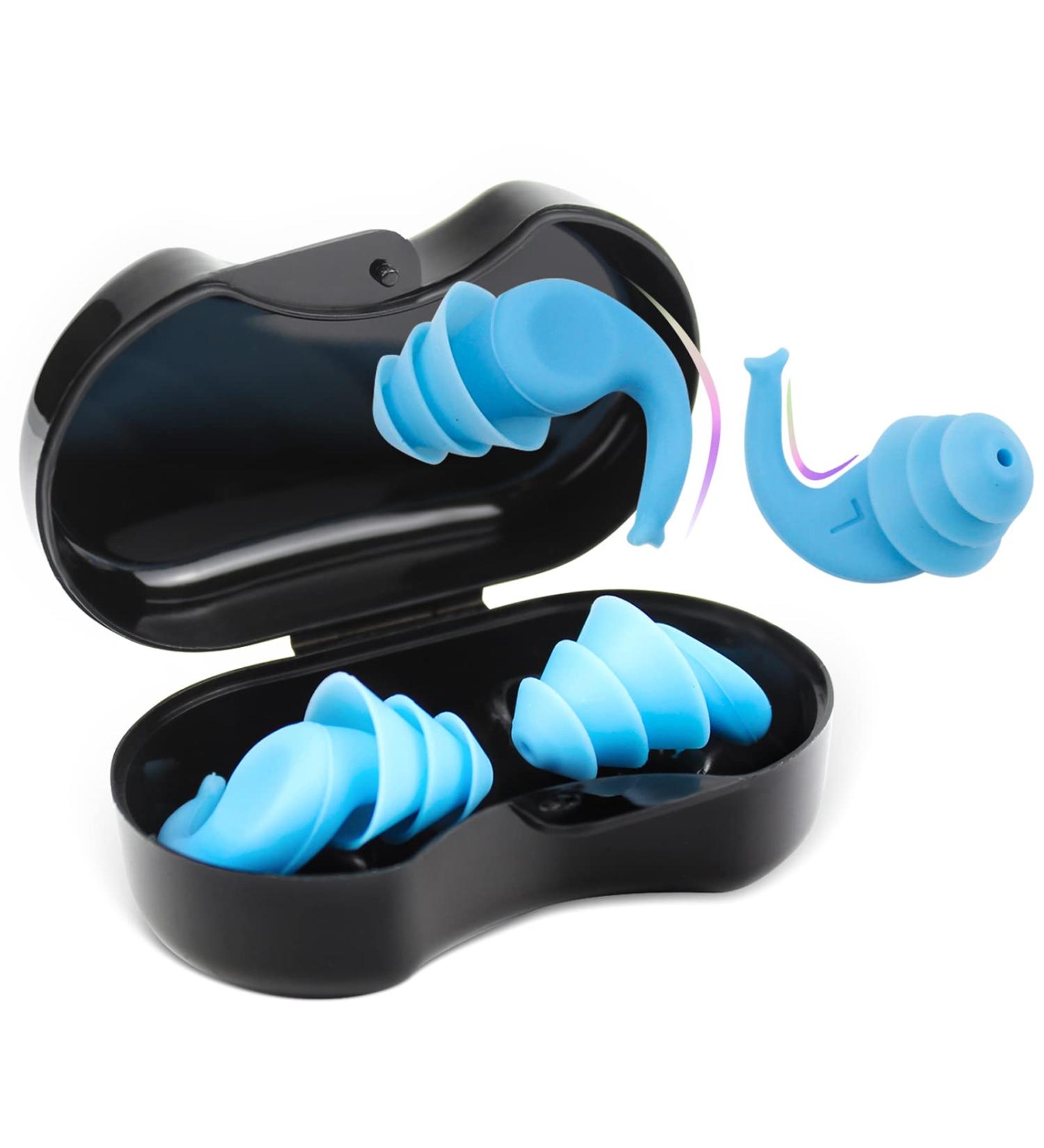 Silicone Reusable Earplugs for Sleeping, Concerts, Swimming - 2 Pairs (Blue) - Buy Online on GoSupps.com