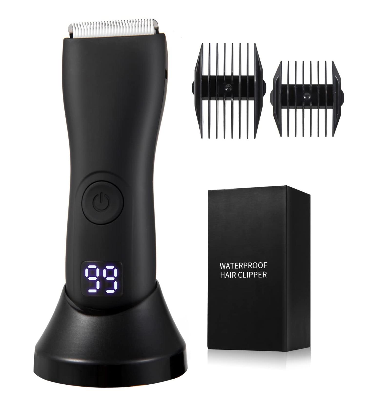 Electric Body Trimmer for Men Cordless Groin Groomer Ball Trimmer Shaver with LED Waterproof Wet & Dry Male Hygiene Razor Mens Pubic Hair Trimmer Replaceable Ceramic Blade Heads - Buy Online on GoSupps.com