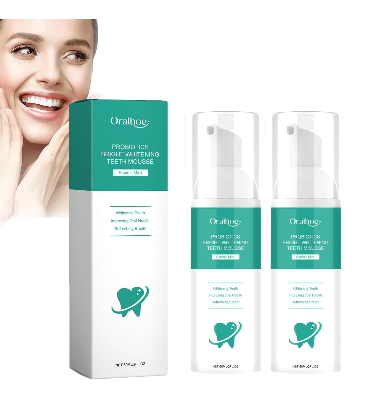 2 Stuck Bright Whitening Teeth Mousse & Toothpaste - Herbal Oral Repair Treatment Deep Cleaning & Brightening - 60ml - Buy Online on GoSupps.com