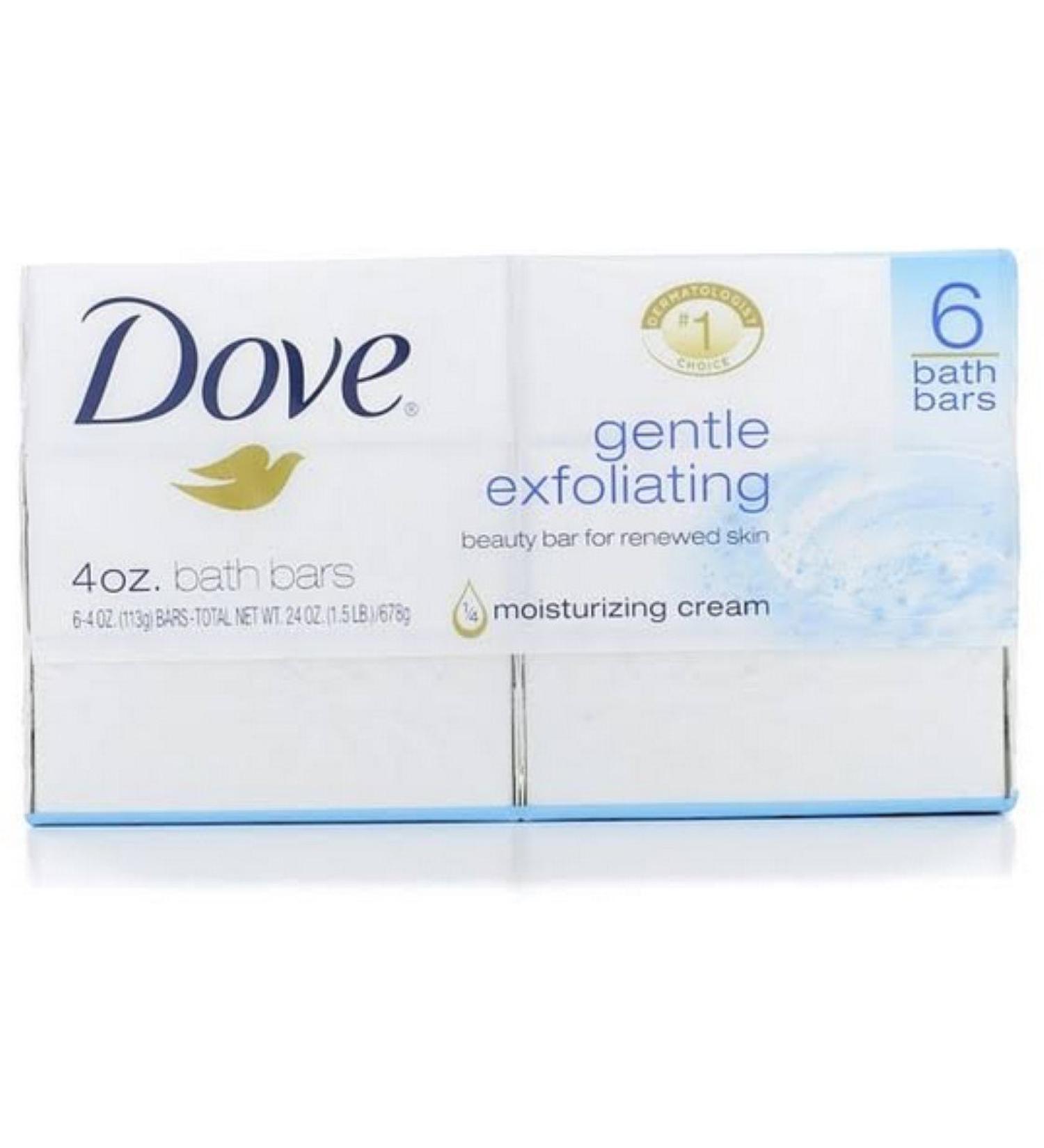Dove Gentle Exfoliating Beauty Bars 4 oz  6 bars
